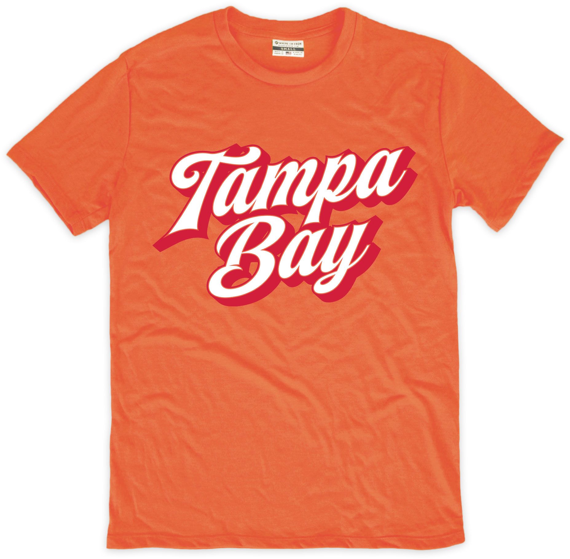 Where I'm From Men's Tampa Bay Orange Script Short Sleeve T-Shirt