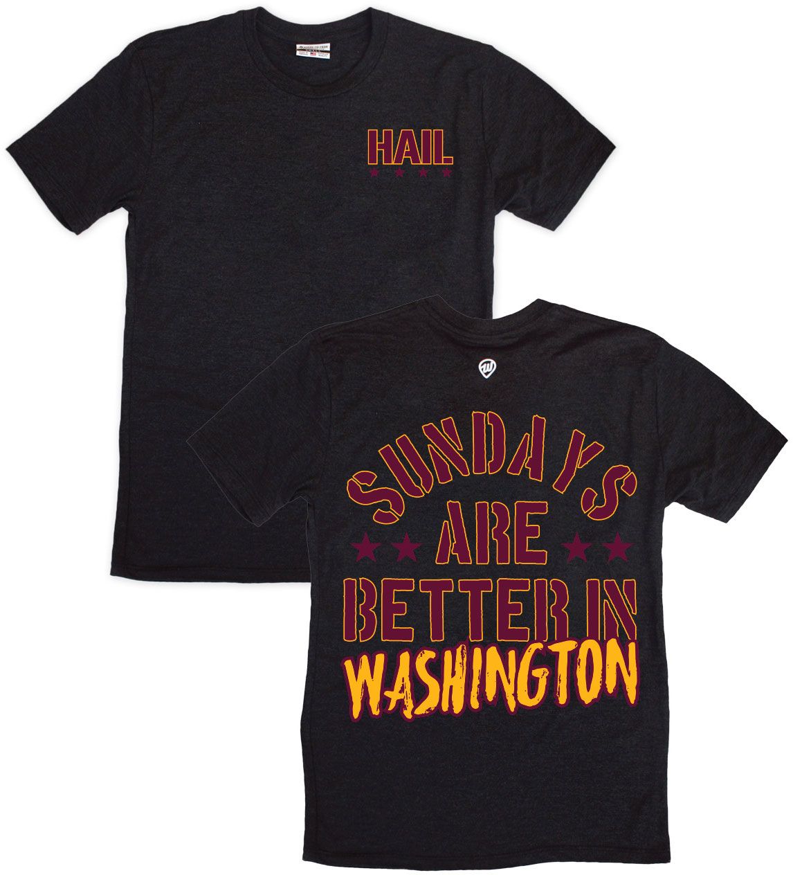 Where I'm From Men's Washington Black Sunday Funday 2-Hit Short Sleeve T-Shirt
