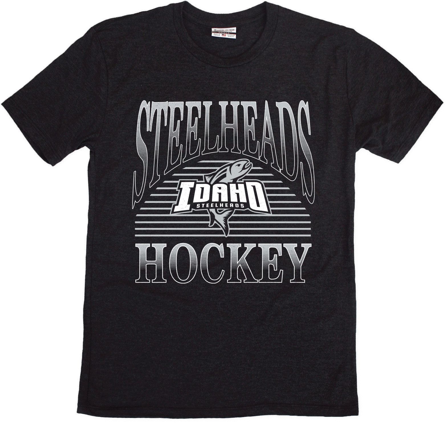 Where I'm From Adult Idaho Steelheads Black Logo T-Shirt