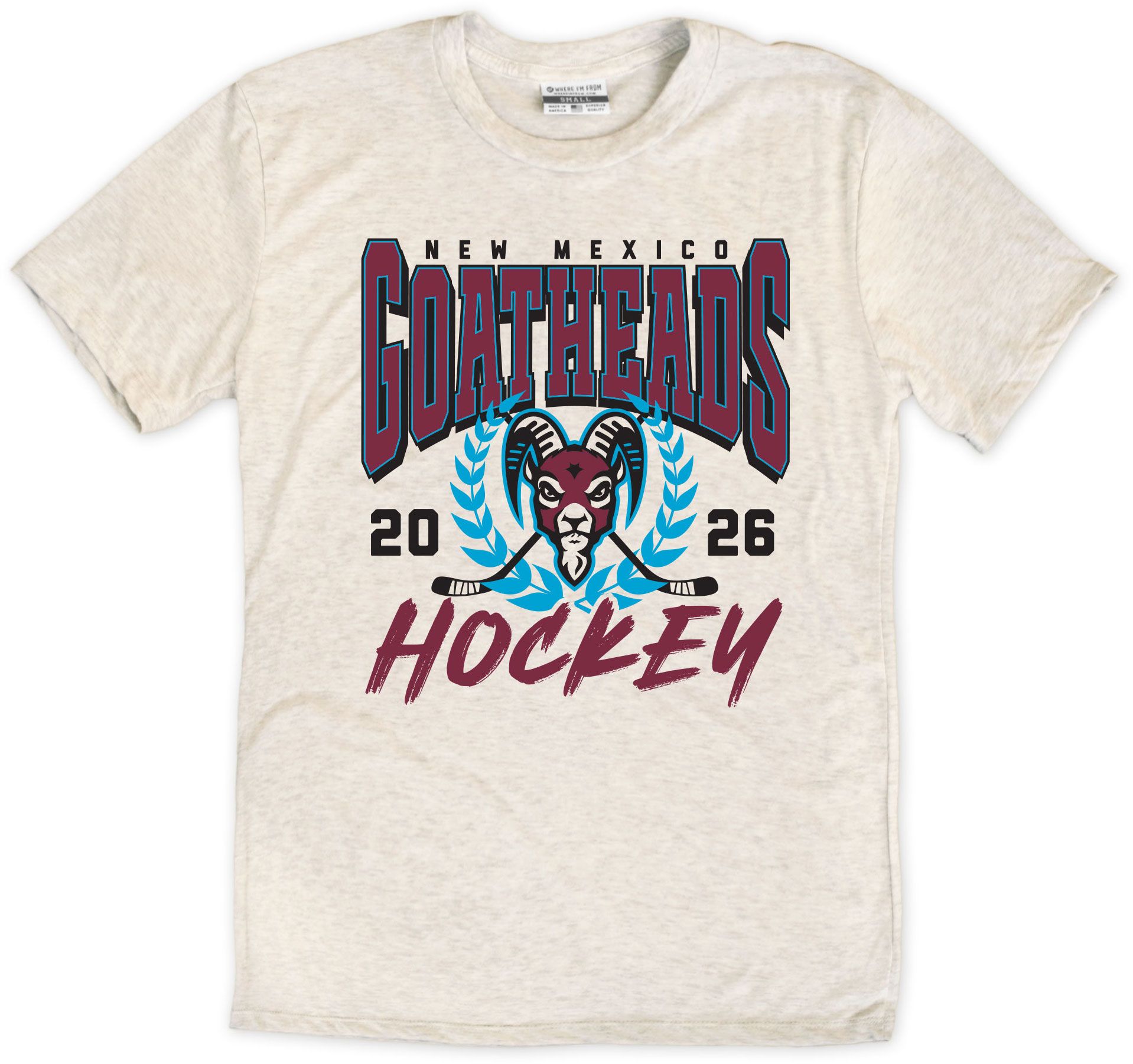 Where I'm From Adult New Mexico Goatheads Cream Graphic T-Shirt