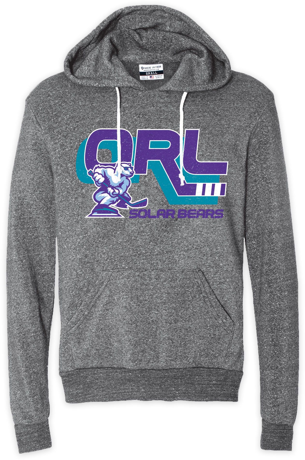 Where I'm From Unisex Orlando Solar Bears Grey Logo Pullover Hoodie