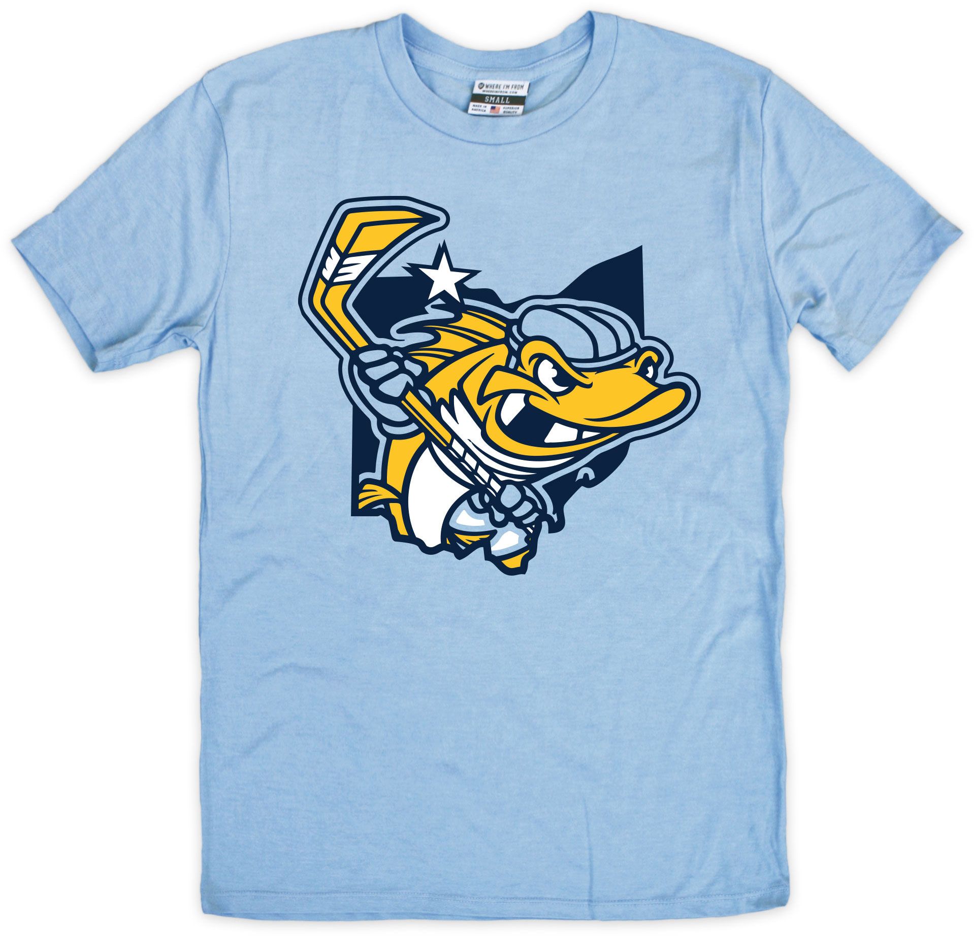 Where I'm From Adult Toledo Walleye Logo Light Blue T-Shirt