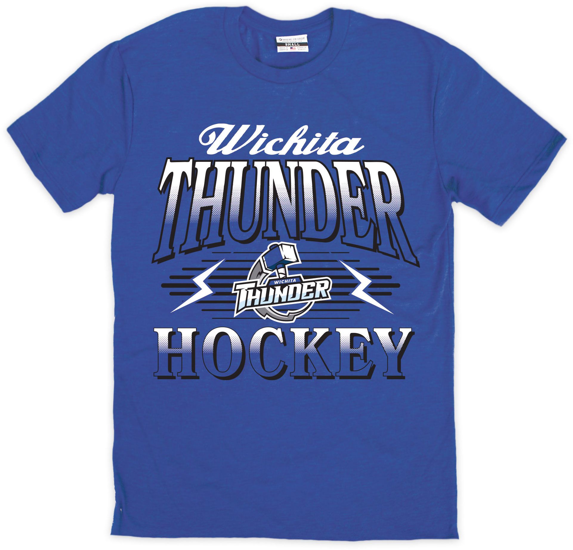 Where I'm From Adult Wichita Thunder Blue Logo T-Shirt