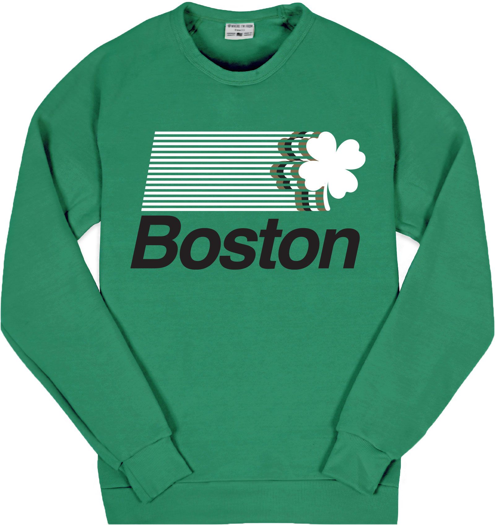 Where I'm From Adult Boston Green Clover Crewneck Sweatshirt