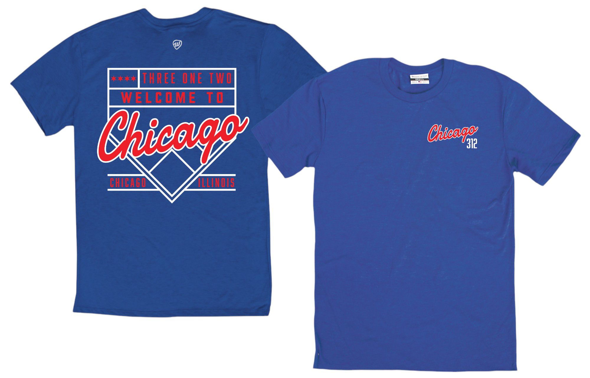 Where I'm From Adult Chicago Blue 2Sided Diamond T-Shirt