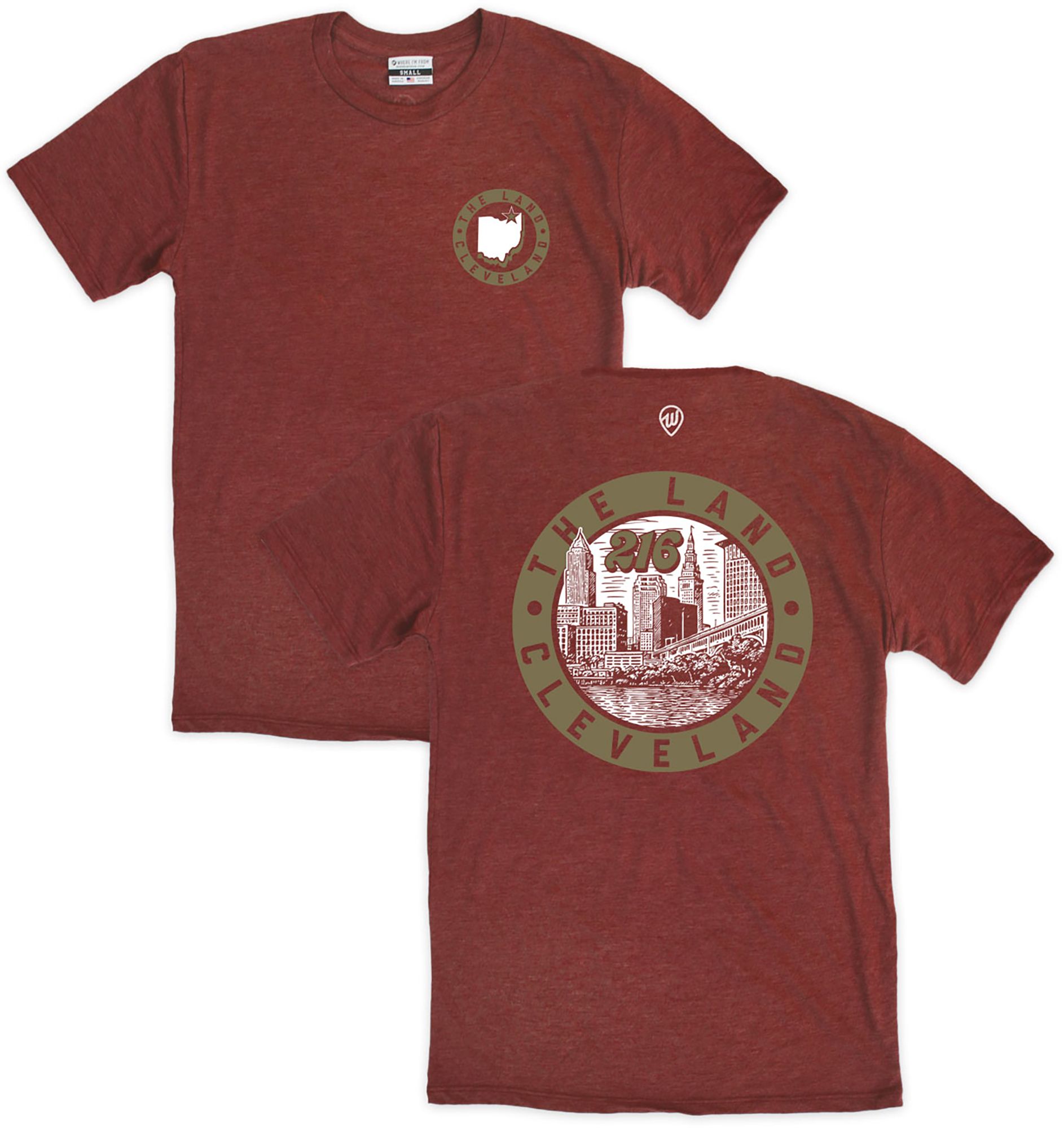 Where I'm From Adult Cleveland Maroon 2Hit T-Shirt