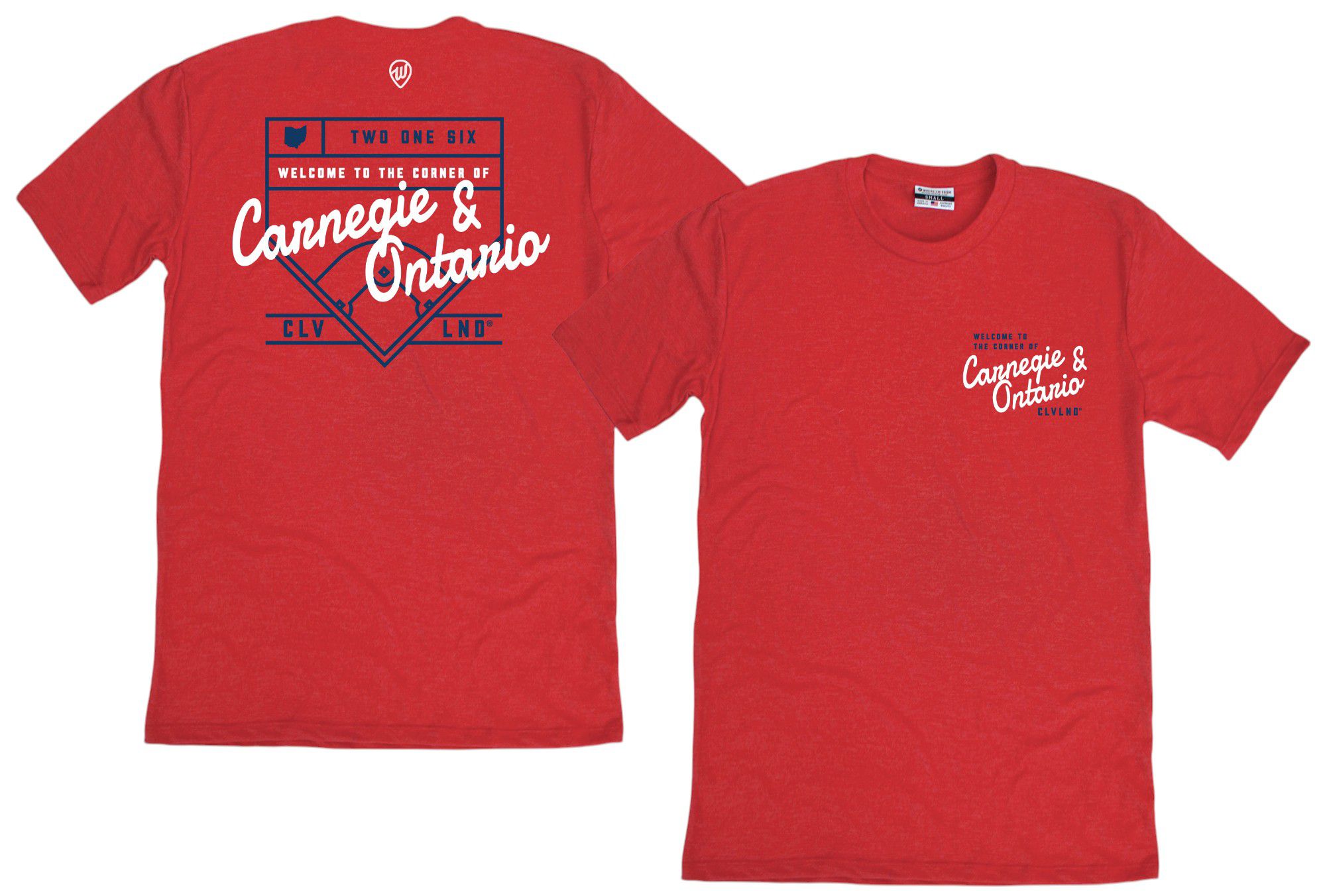 Where I'm From Adult Cleveland Red 2Sided Diamond T-Shirt