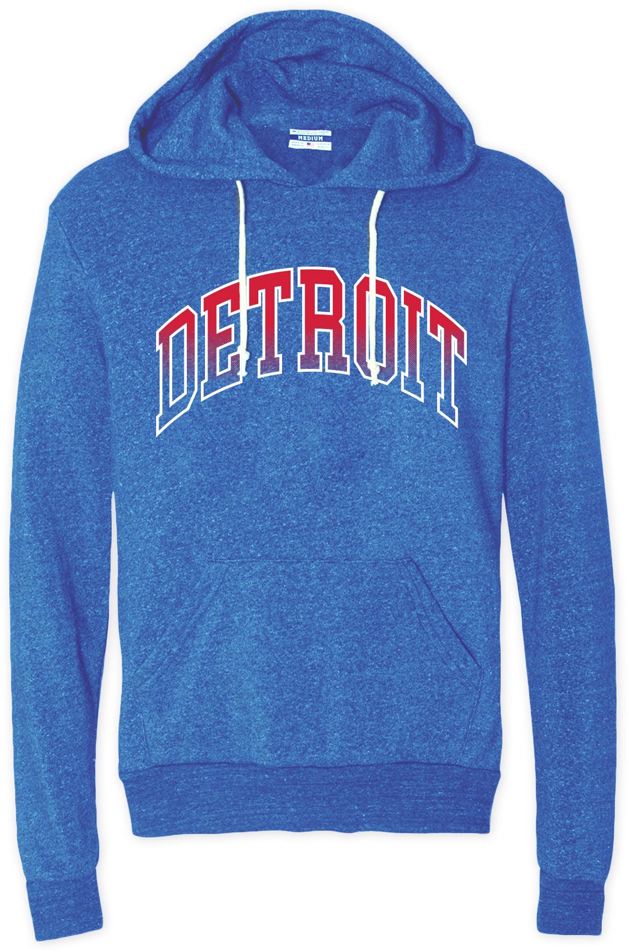 Where I'm From Adult Detroit Blue Gradient Script Pullover Hoodie