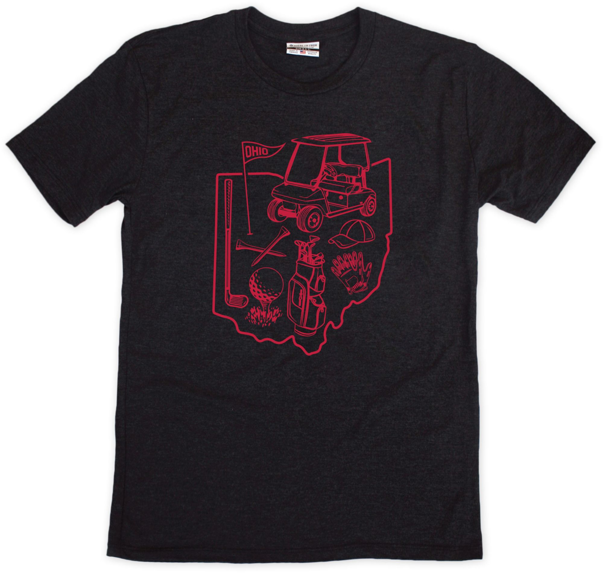 Where I'm From Adult Ohio Black Golf T-Shirt