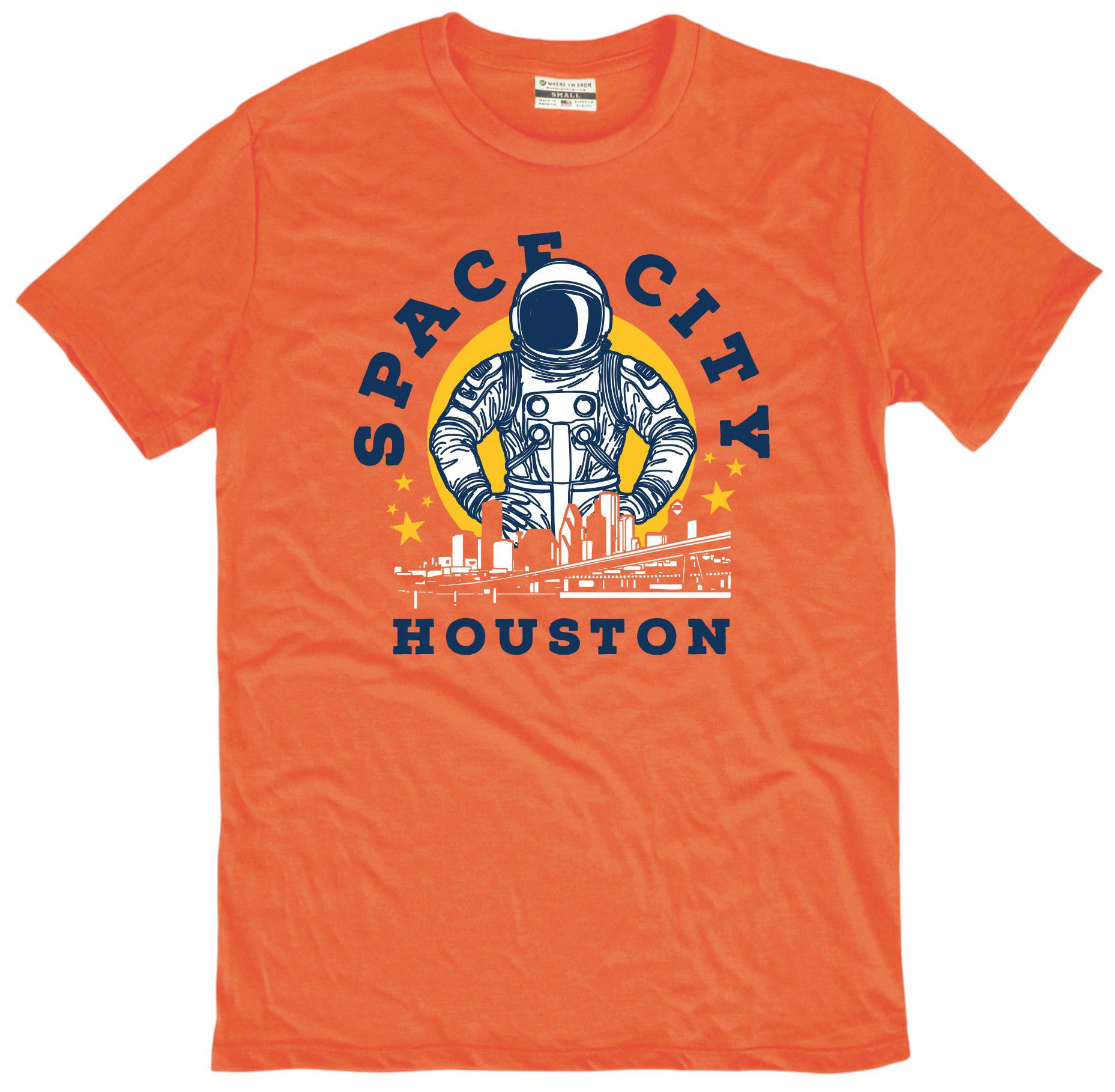 Where I'm From Adult Houston Orange Space City T-Shirt
