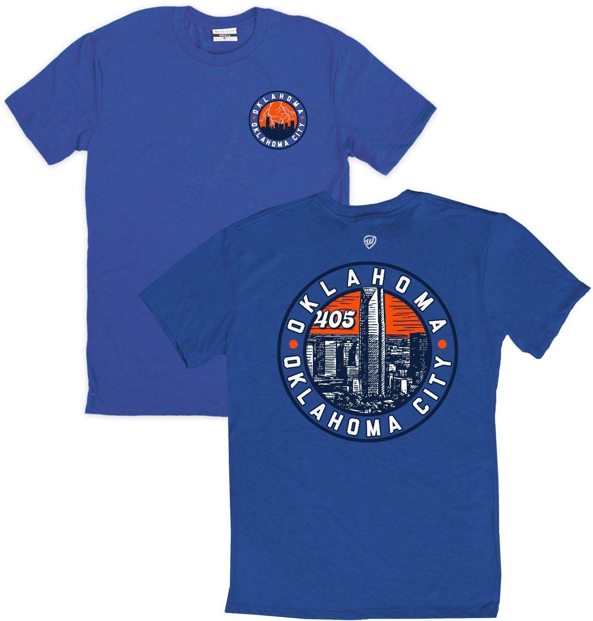 Where I'm From Adult Oklahoma City Blue 2 Hit T-Shirt
