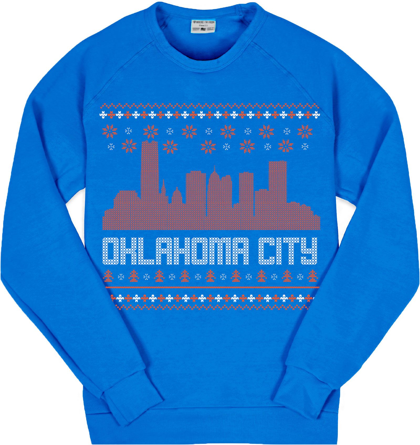 Where I'm From Adult Oklahoma City Orange Holiday Sky Crewneck Sweatshirt