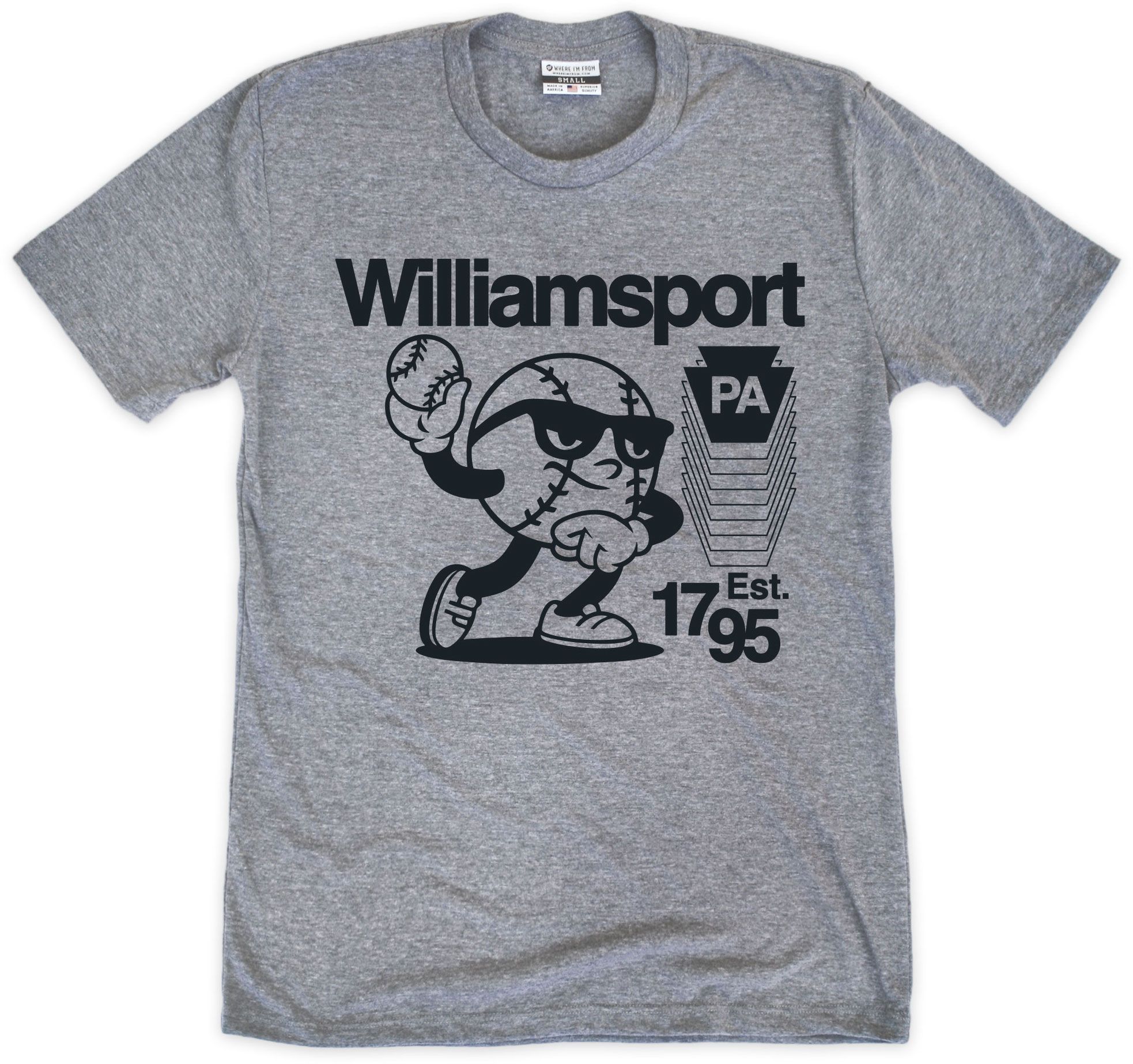 Where I'm From Adult Williamsport Grey Shades T-Shirt