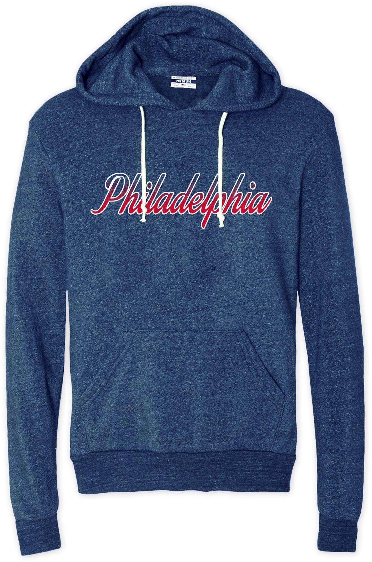 Where I'm From Adult Philadelphia Navy Gradient Script Pullover Hoodie, Men's, XXL, Blue
