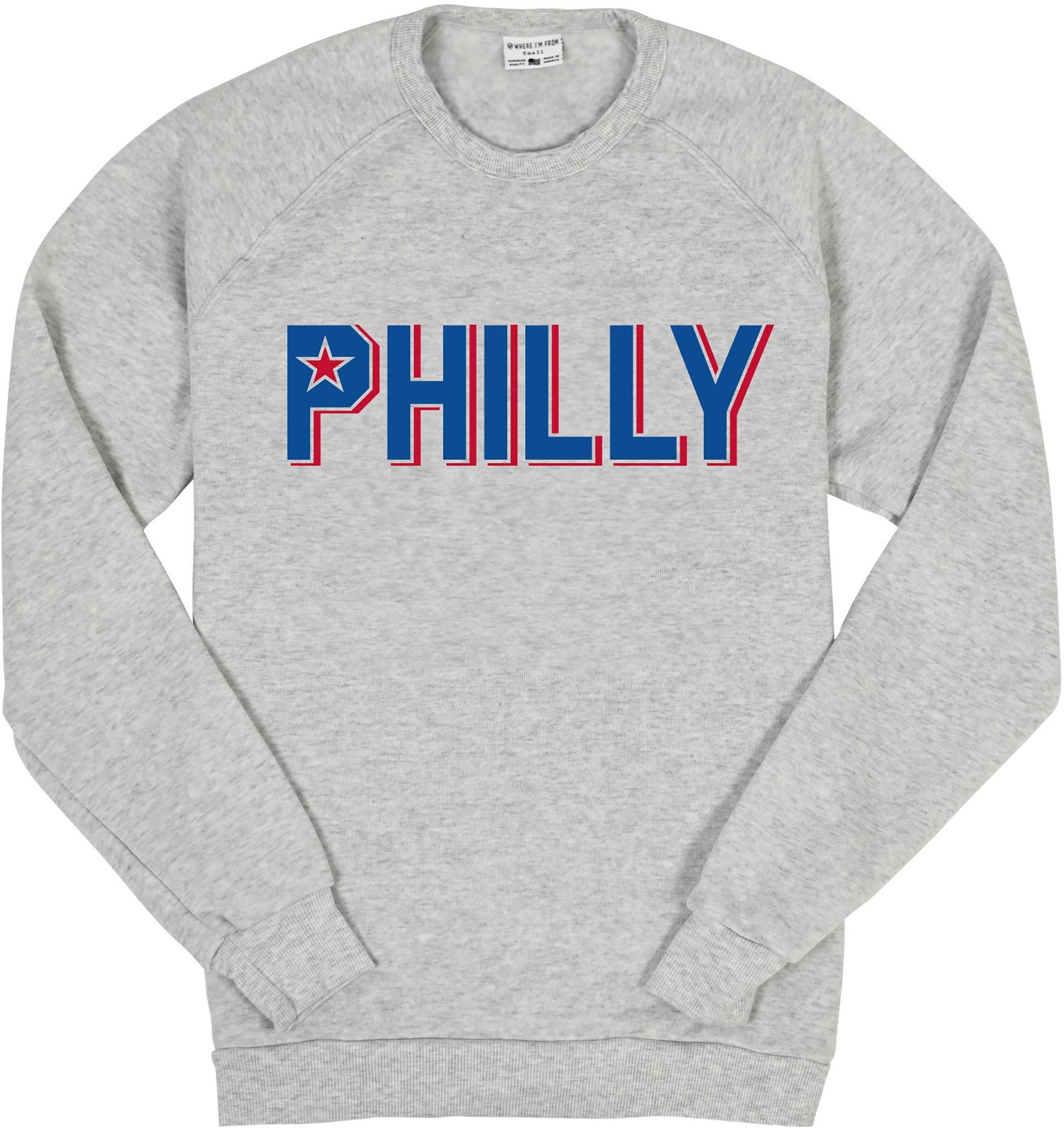 Where I'm From Adult Philadelphia Blue Script Crewneck Sweatshirt