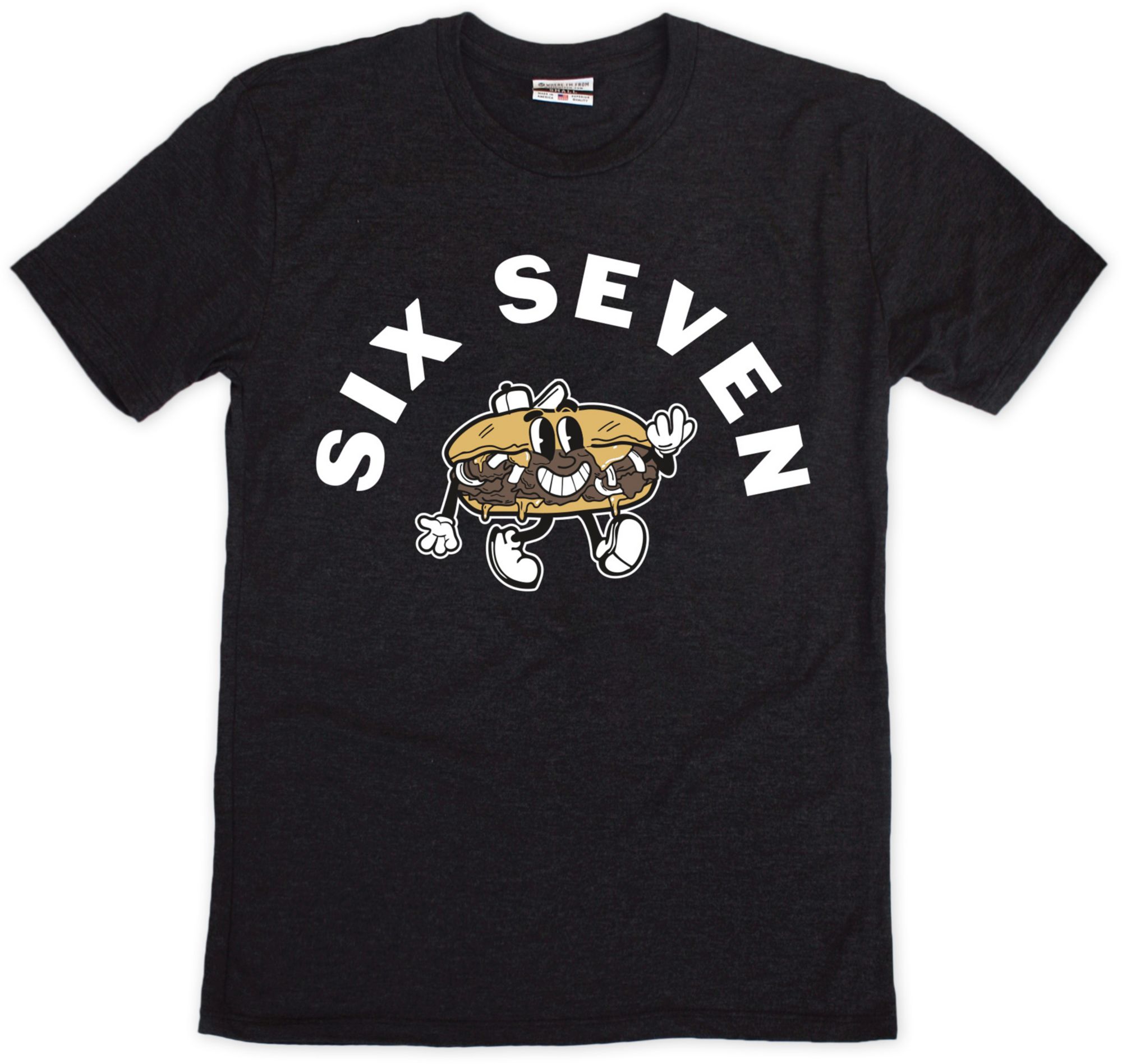 Where I'm From Adult Philadelphia Black Six Seven T-Shirt