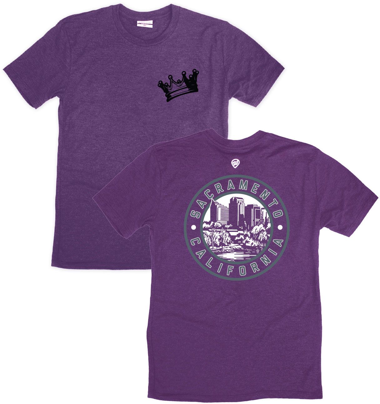 Where I'm From Adult Sacramento Purple 2 Hit T-Shirt
