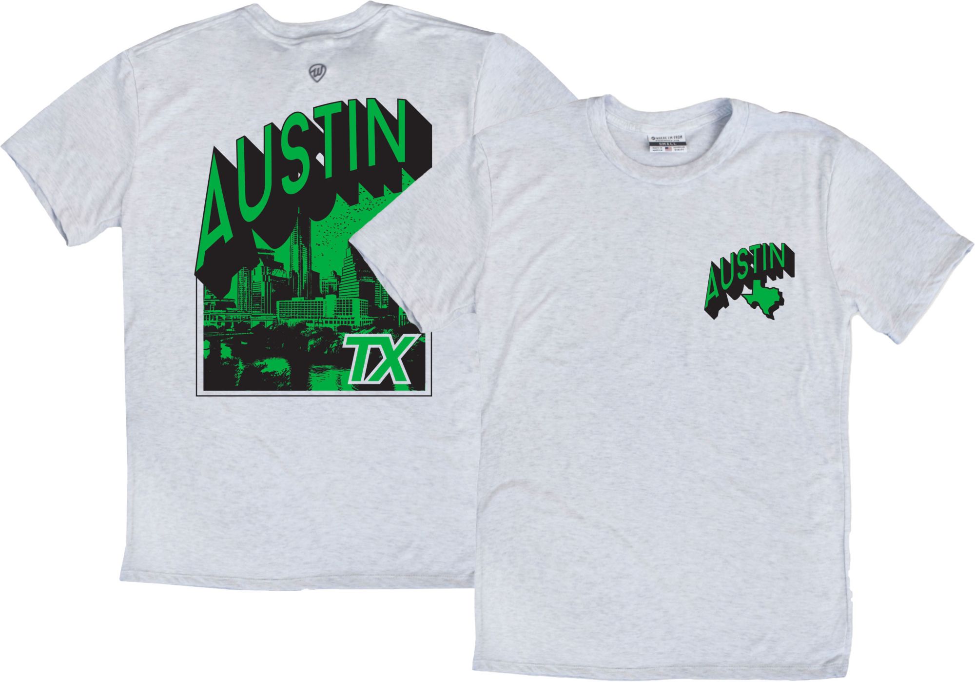 Where I'm From Adult Austin White City 2Sided T-Shirt