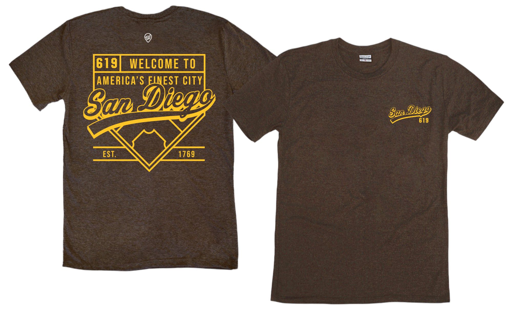 Where I'm From Adult San Diego Brown 2Sided Diamond T-Shirt