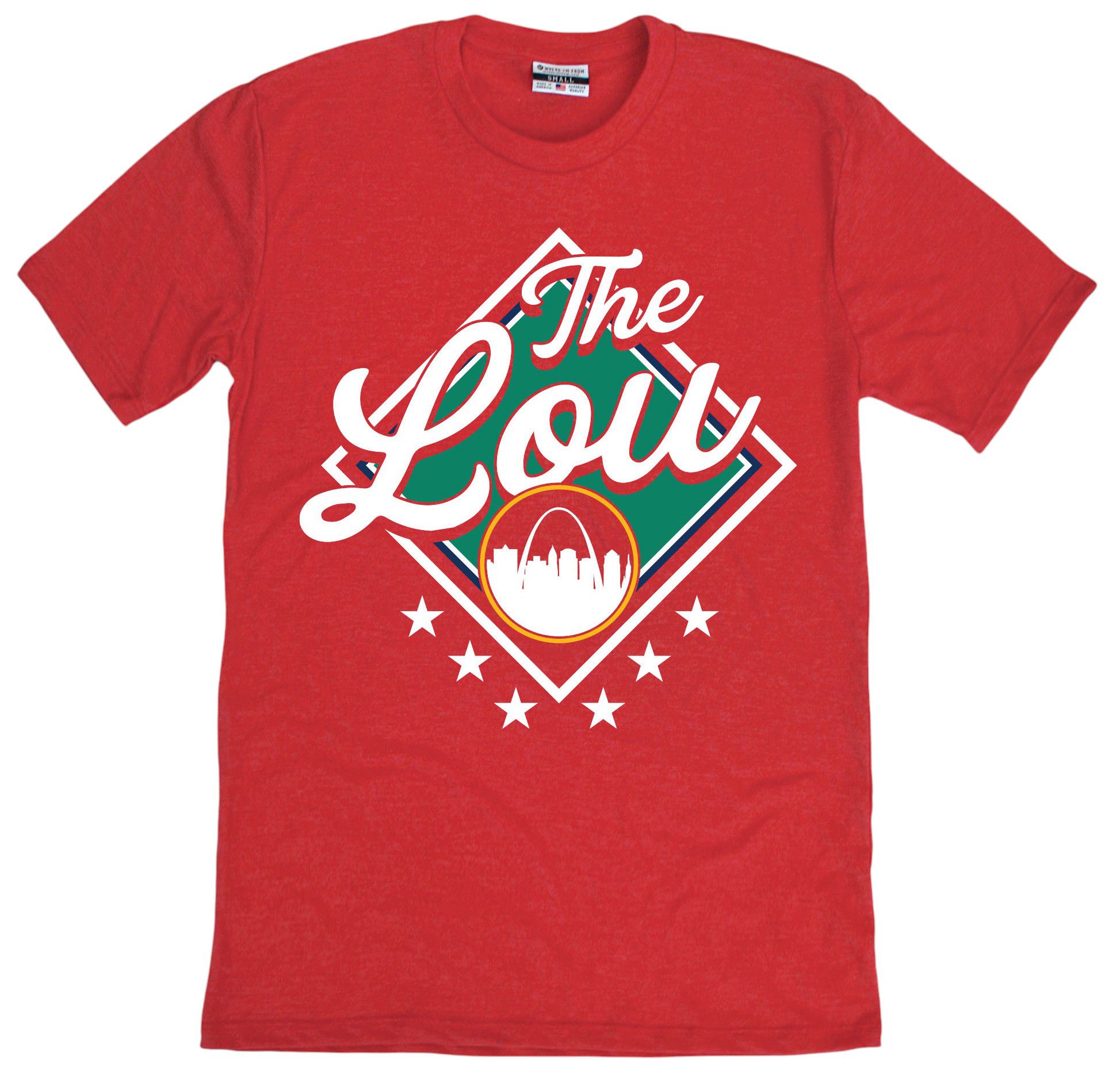 Where I'm From Adult St. Louis Red City Square T-Shirt