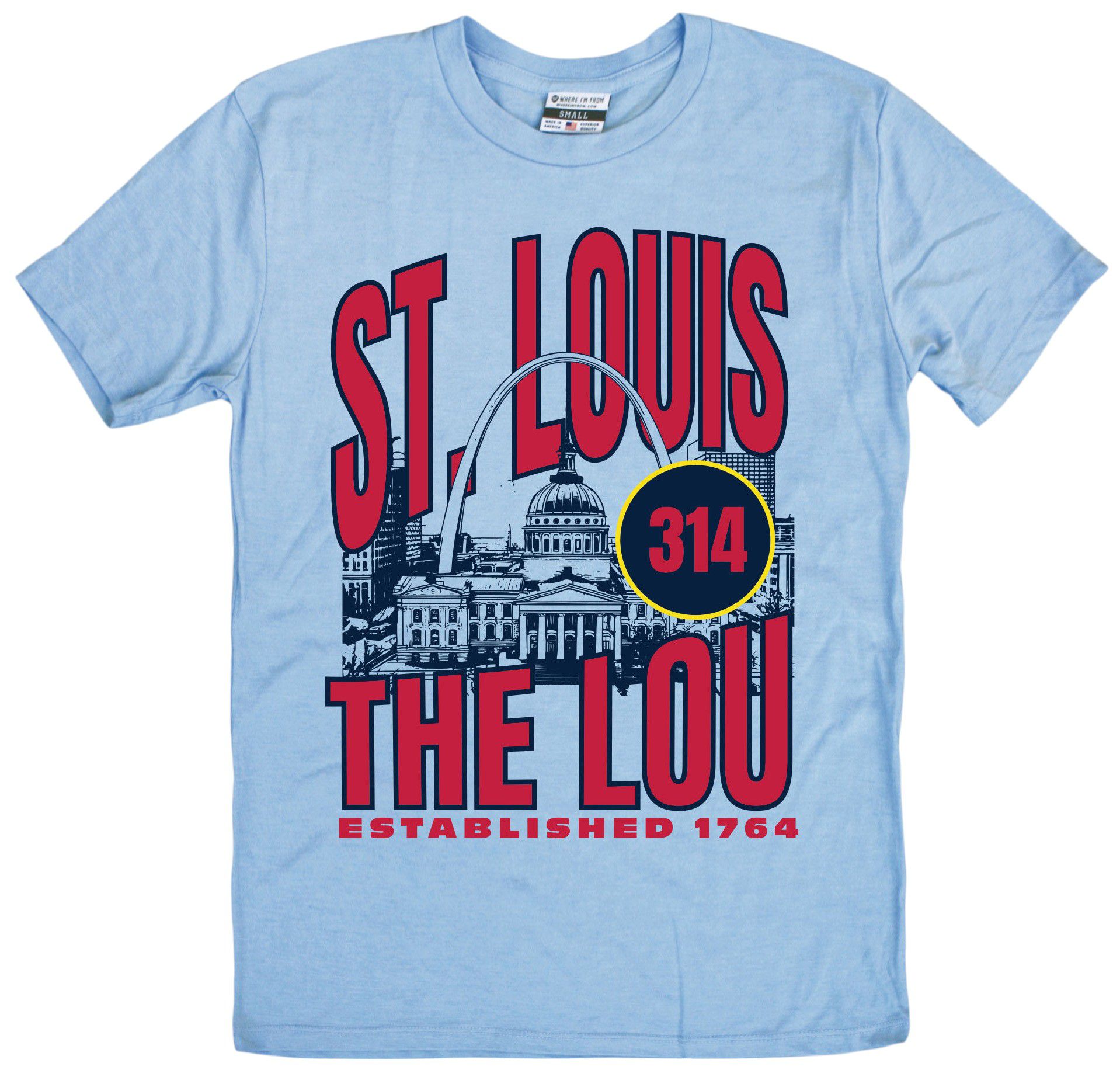 Where I'm From Adult St. Louis Blue The Lou T-Shirt