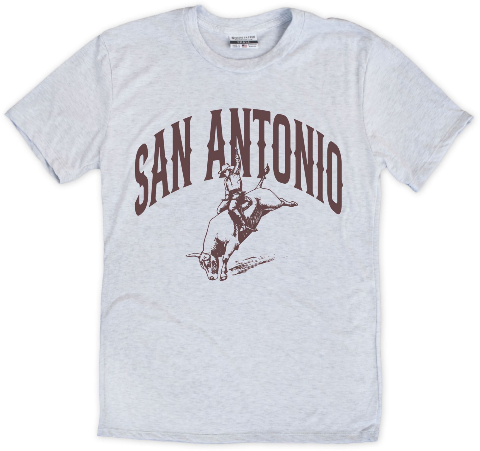 Where I'm From Adult San Antonio White Rodeo T-Shirt