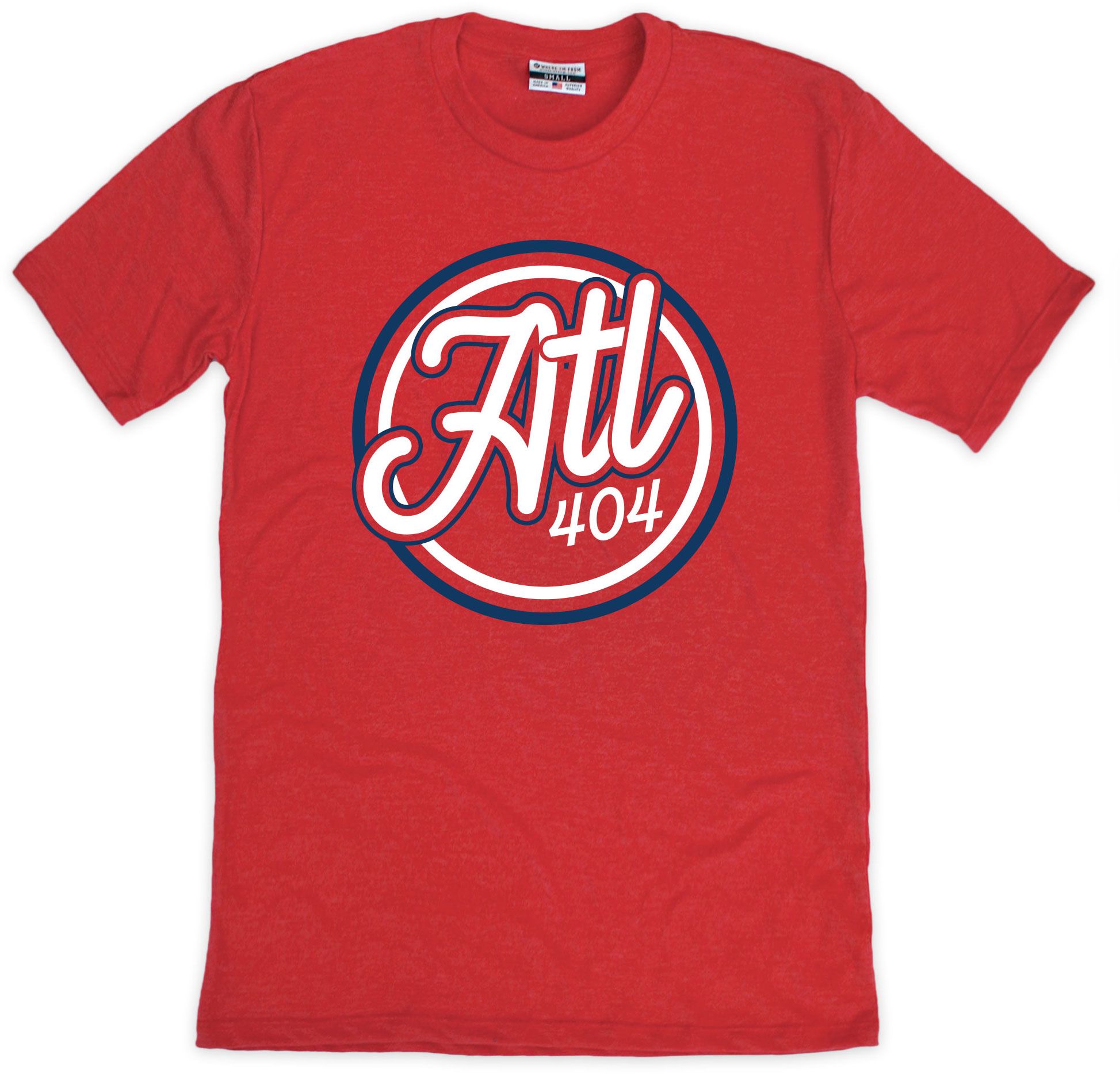 Where I'm From Adult Atlanta Red Circle Script T-Shirt