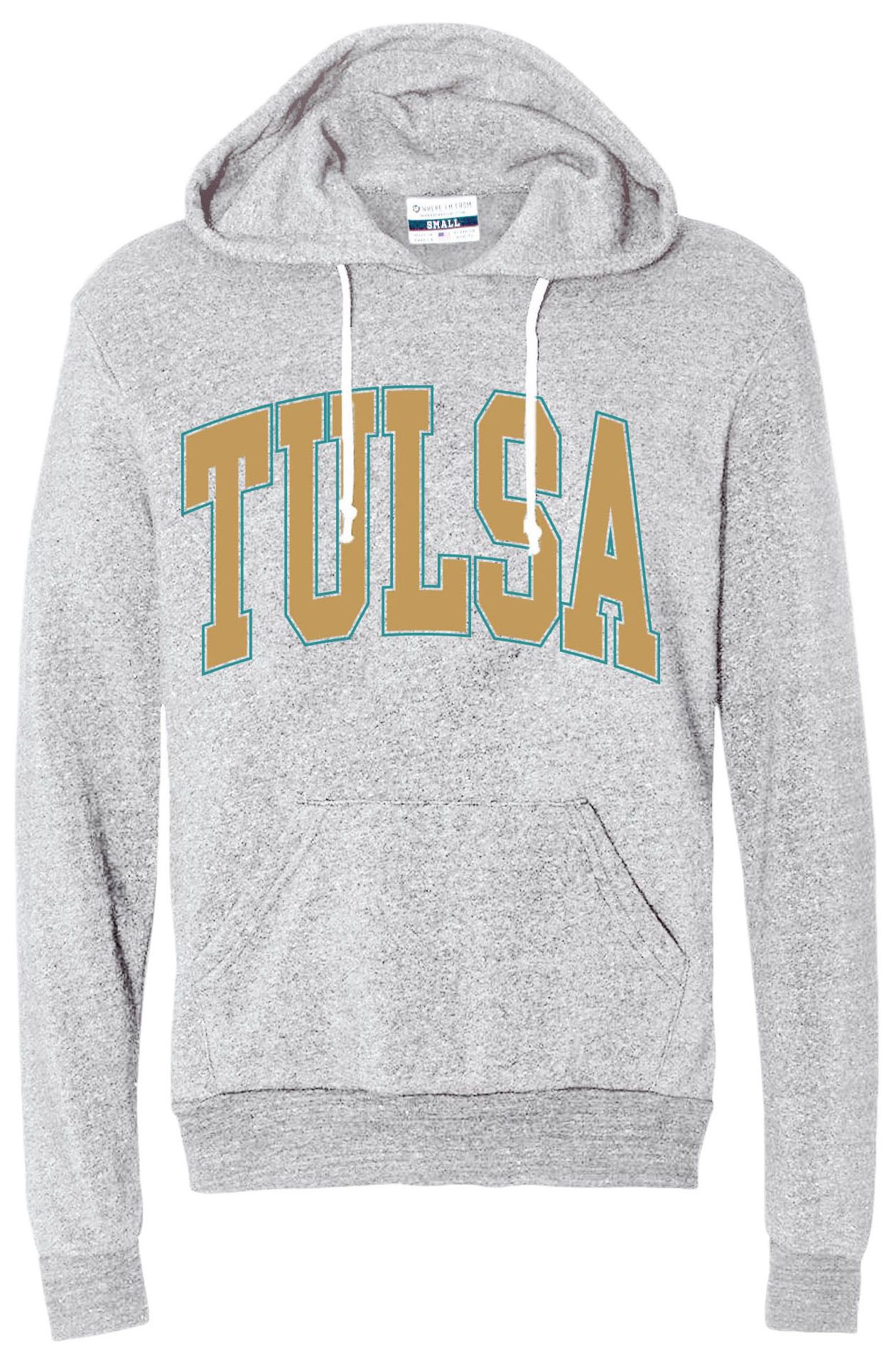 Where I'm From Adult Tulsa Grey Arch Pullover Hoodie