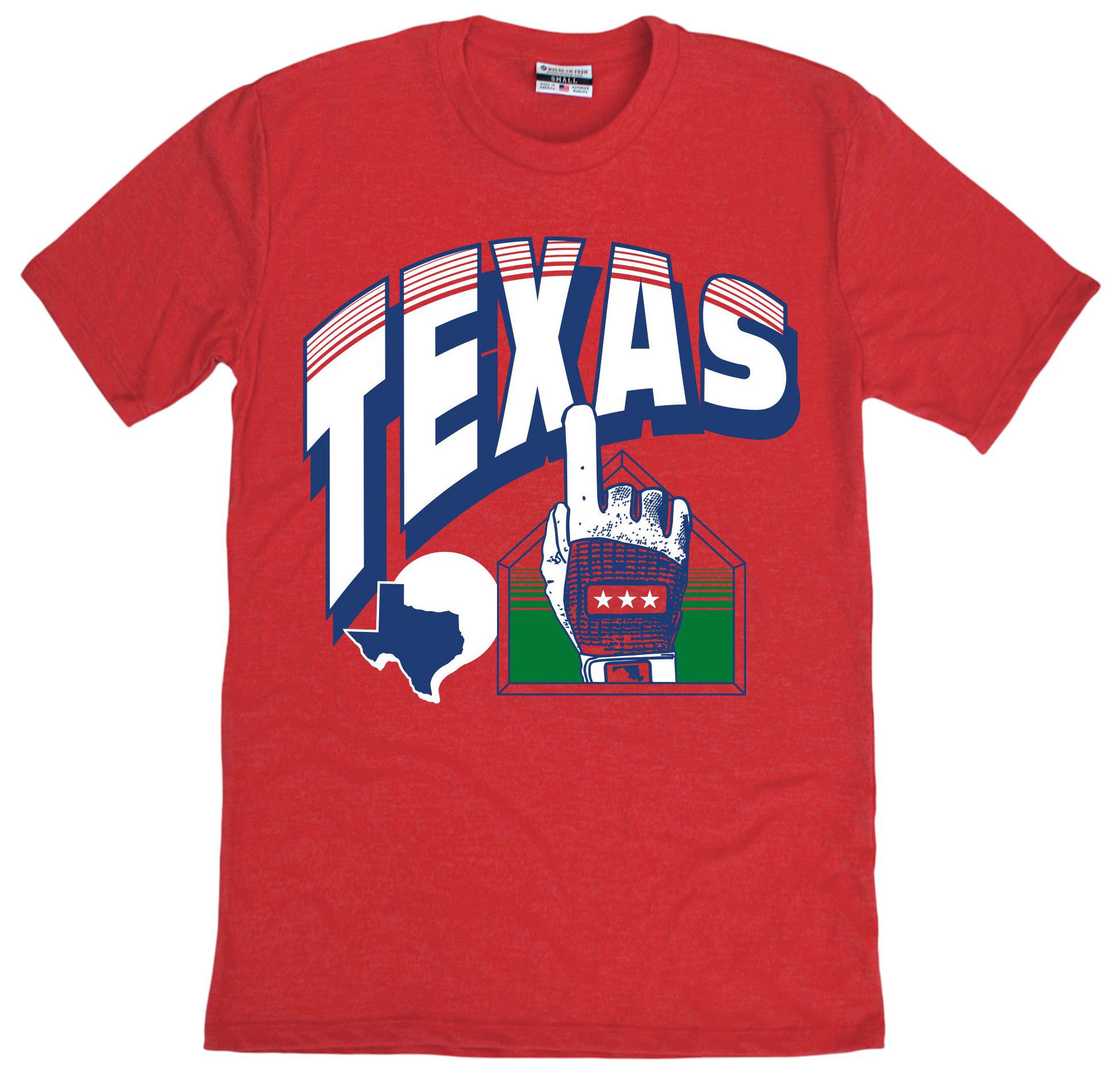 Where I'm From Adult Texas Red Glove T-Shirt