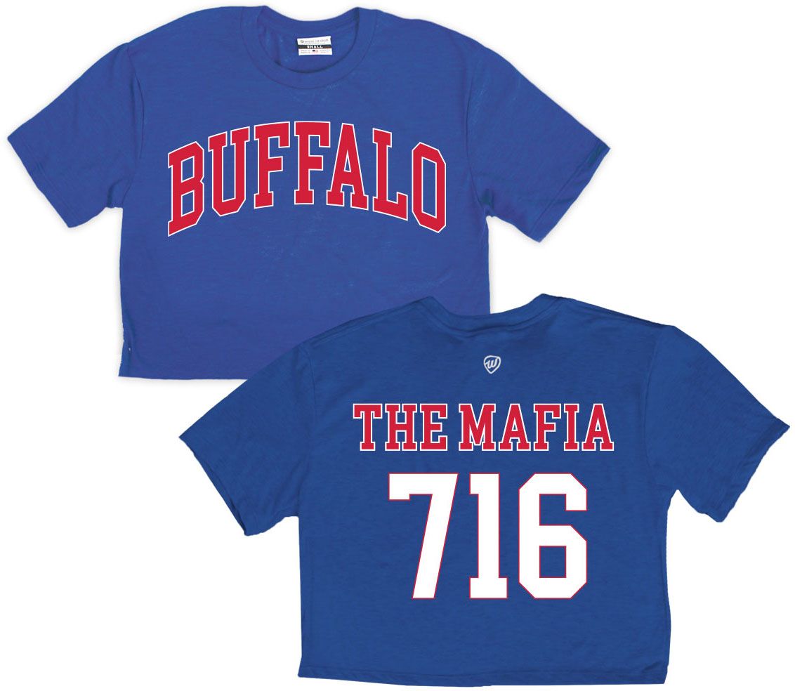 Where I'm From Women's Buffalo Blue 2-Hit Cropped Short Sleeve T-Shirt