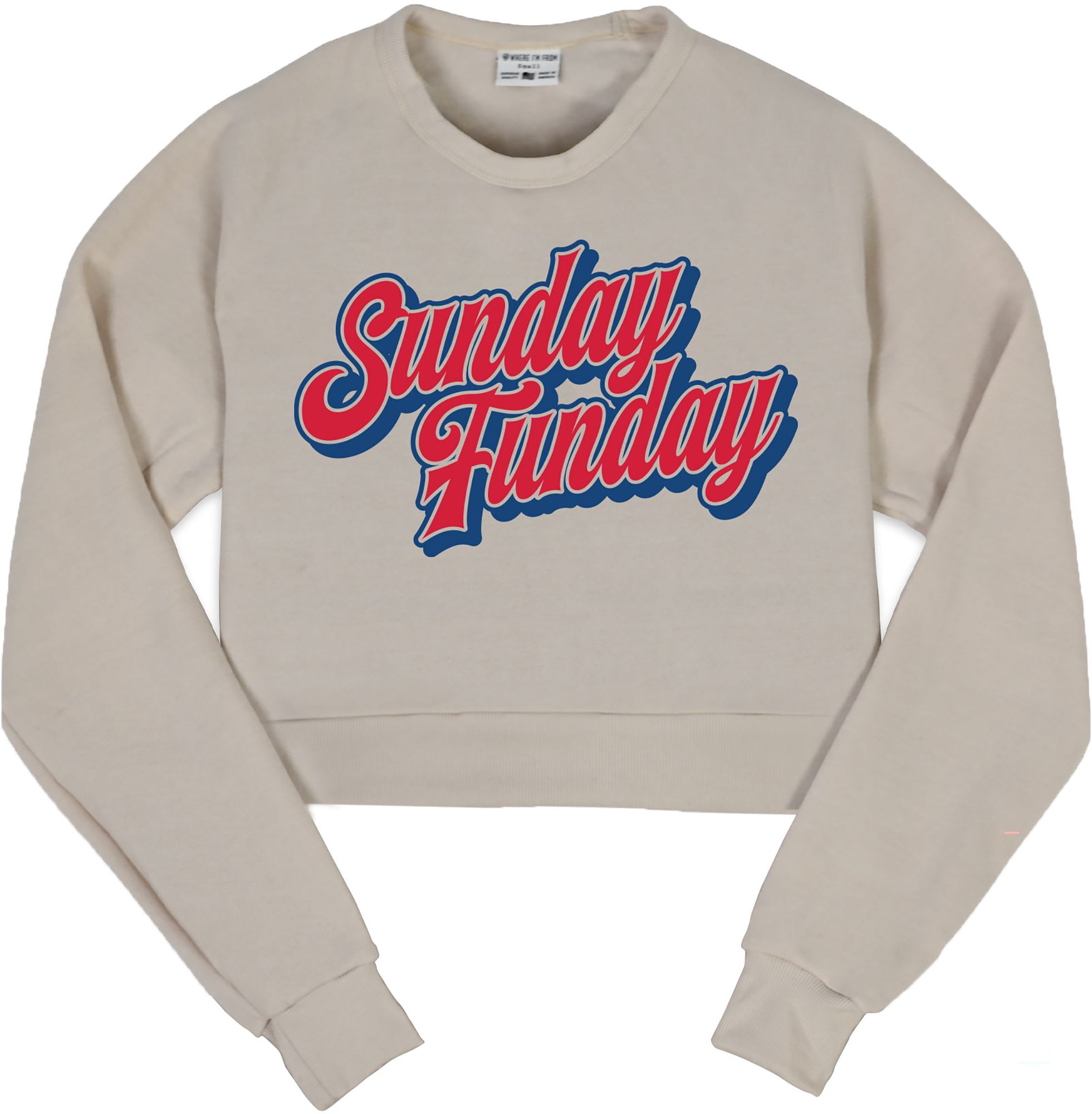 Where I'm From Women's Buffalo Cream Sunday Funday Crew Pullover Sweatshirt