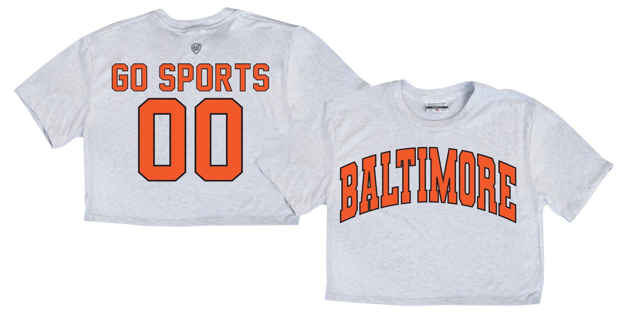 Where I'm From Adult Baltimore White 2Sided Cropped T-Shirt