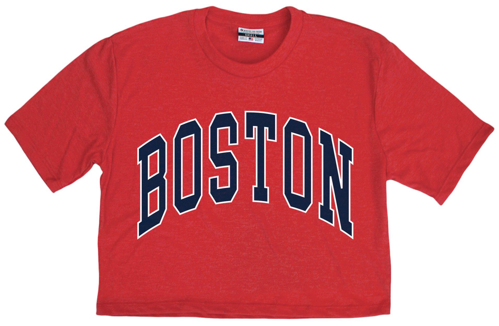 Where I'm From Adult Boston Red Arch Cropped T-Shirt