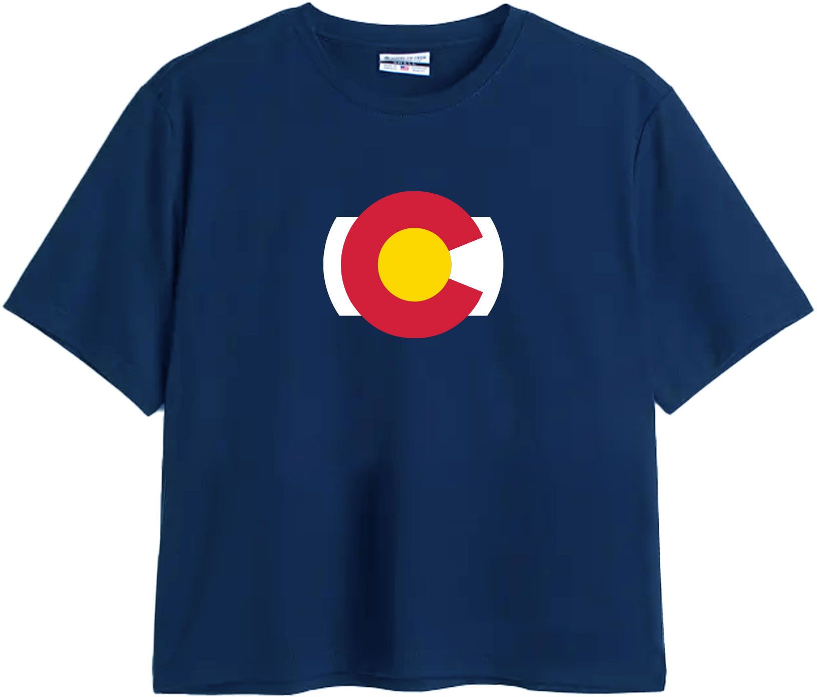 Where I'm From Women's Colorado Navy Flag Easy T-Shirt