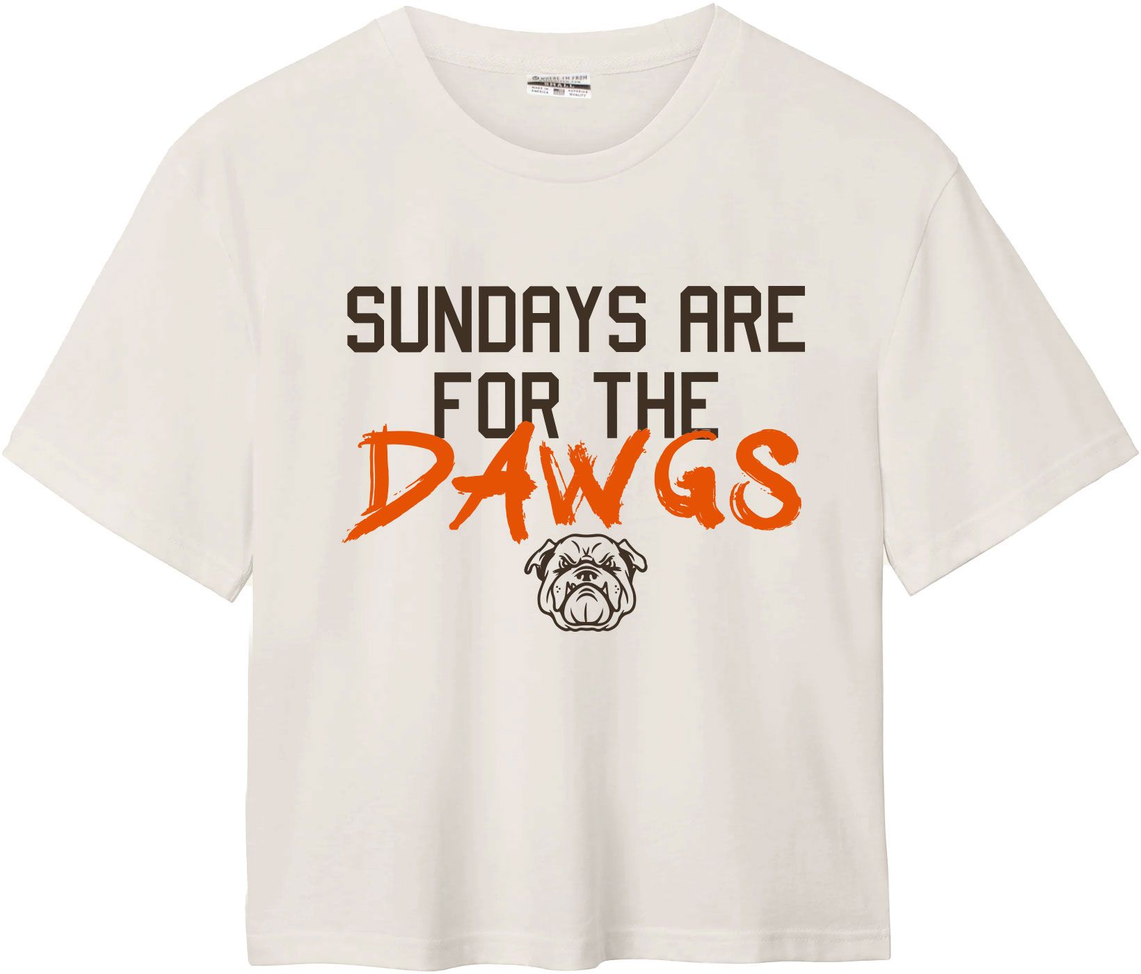 Where I'm From Women's Cleveland Cream 'For Dawgs' Easy Short Sleeve T-Shirt