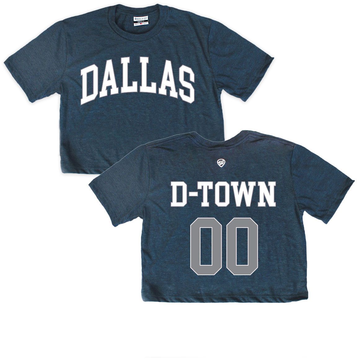 Where I'm From Women's Dallas Navy 2-Hit Cropped Short Sleeve T-Shirt
