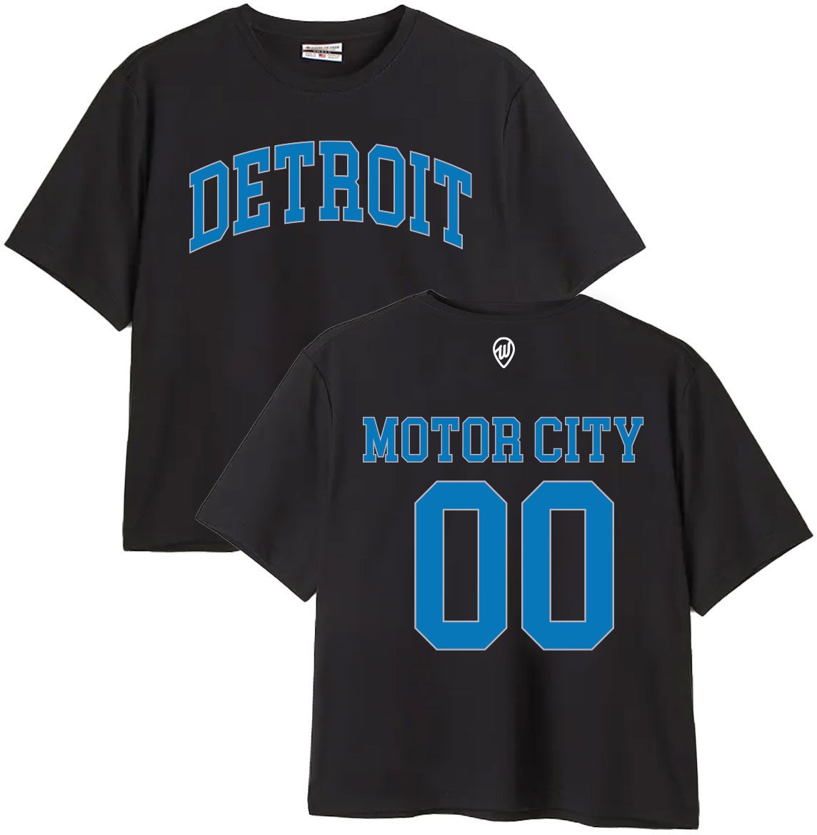 Where I'm From Women's Detriot Black 2-Hit Easy Short Sleeve T-Shirt