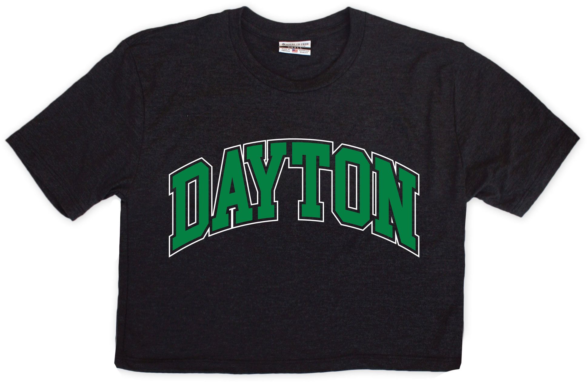 Where I'm From Women's Dayton Black Cropped T-Shirt
