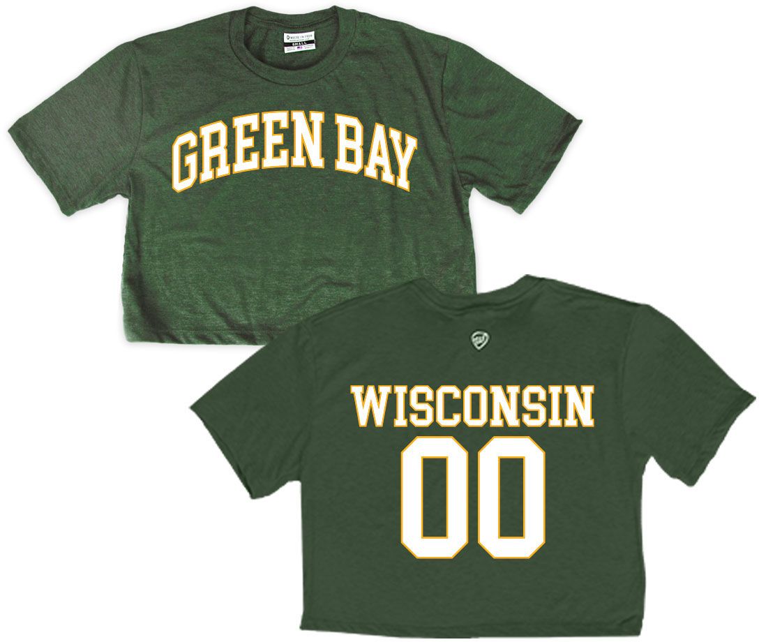 Where I'm From Women's Green Bay Green 2-Hit Short Sleeve T-Shirt