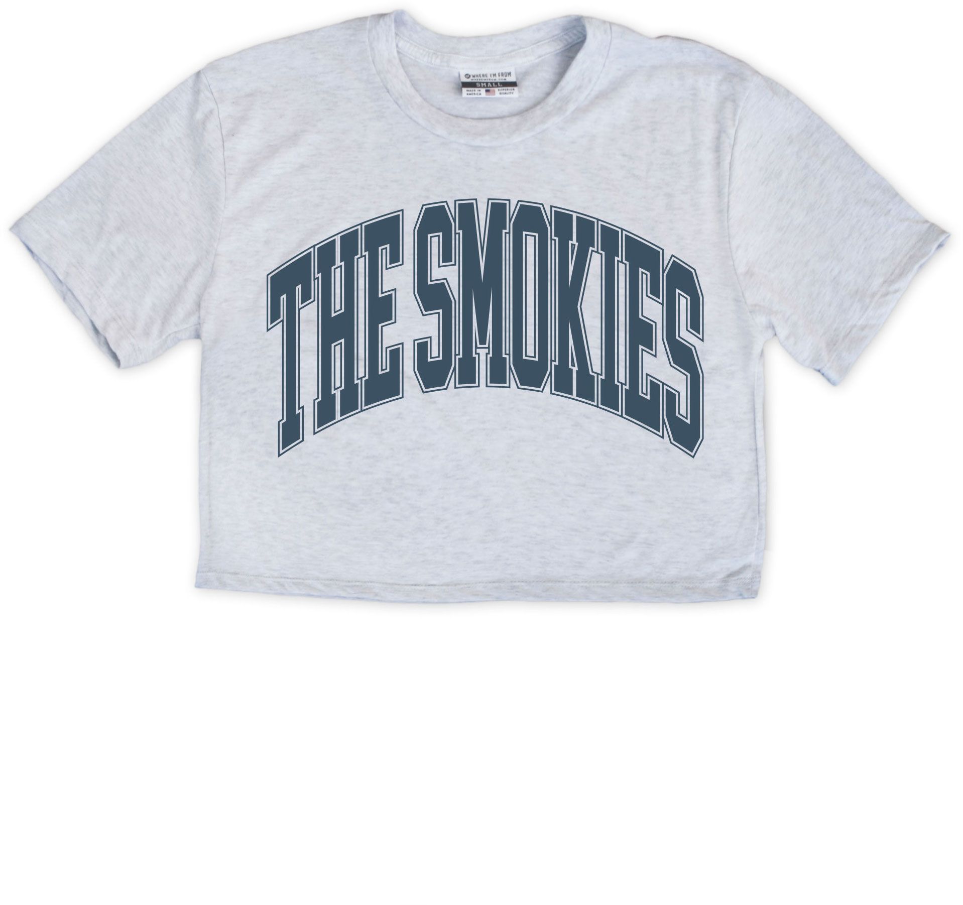 Where I'm From Women's Smokey Mountains White Arch Cropped T-Shirt