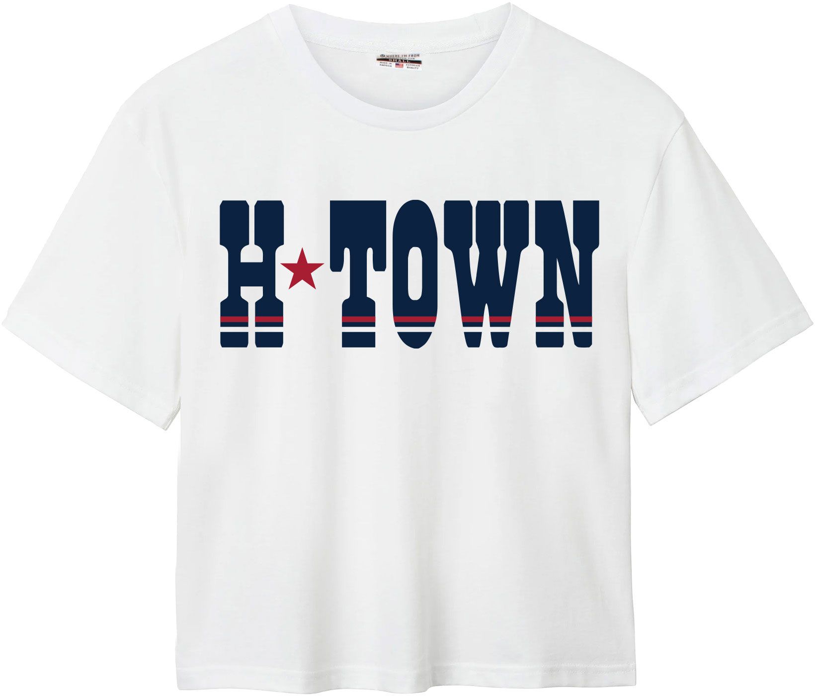 Where I'm From Women's Houston White 2-Hit Easy Short Sleeve T-Shirt