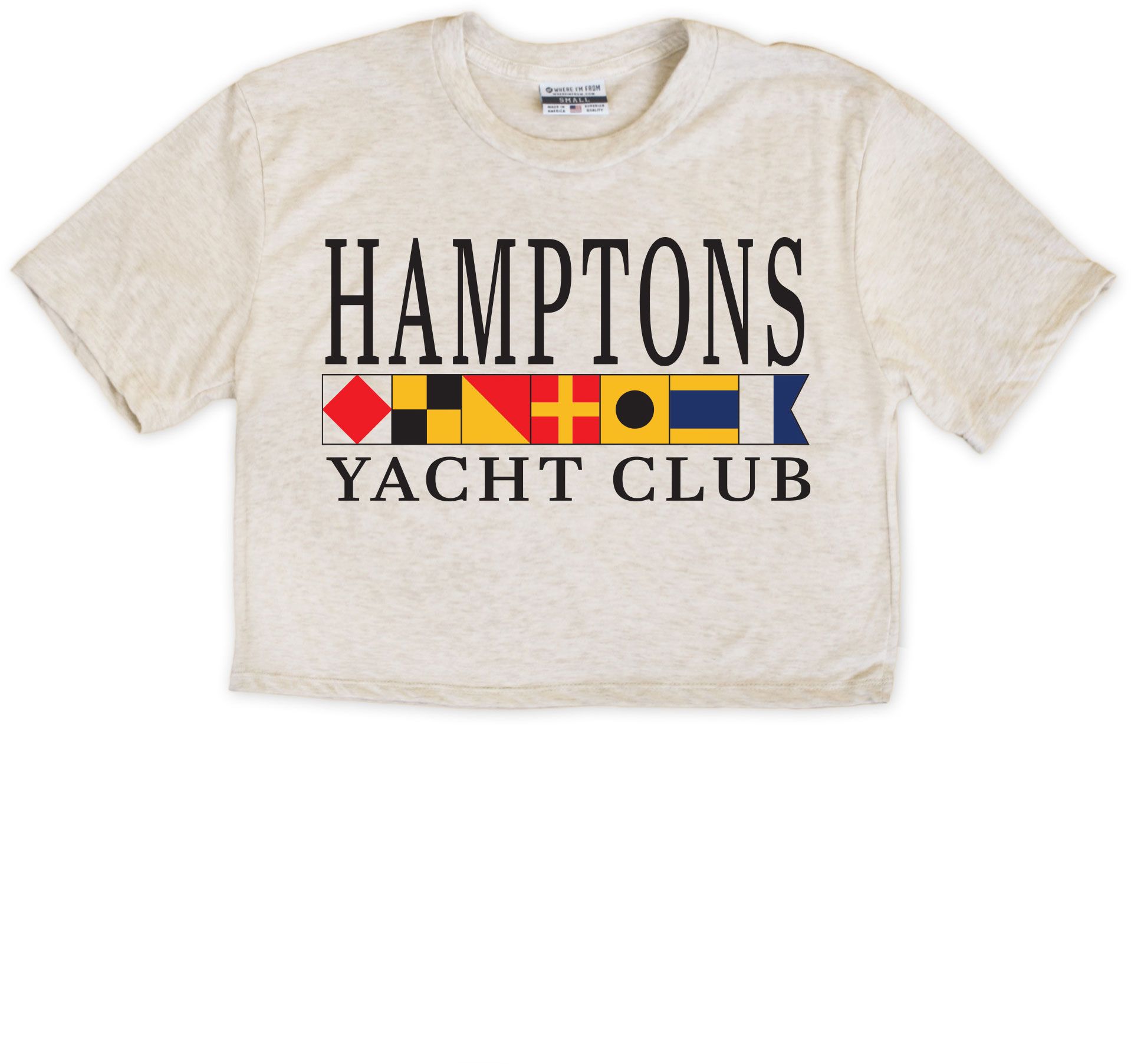Where I'm From Women's Hamptons Cream Yacht Club Cropped T-Shirt