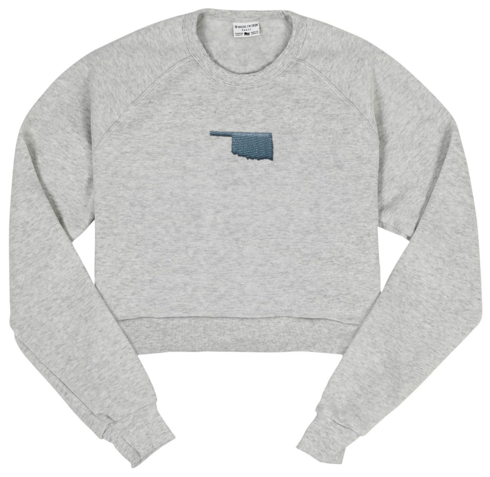 Where I'm From Women's Oklahoma City Grey State Cropped Long Sleeve T-Shirt