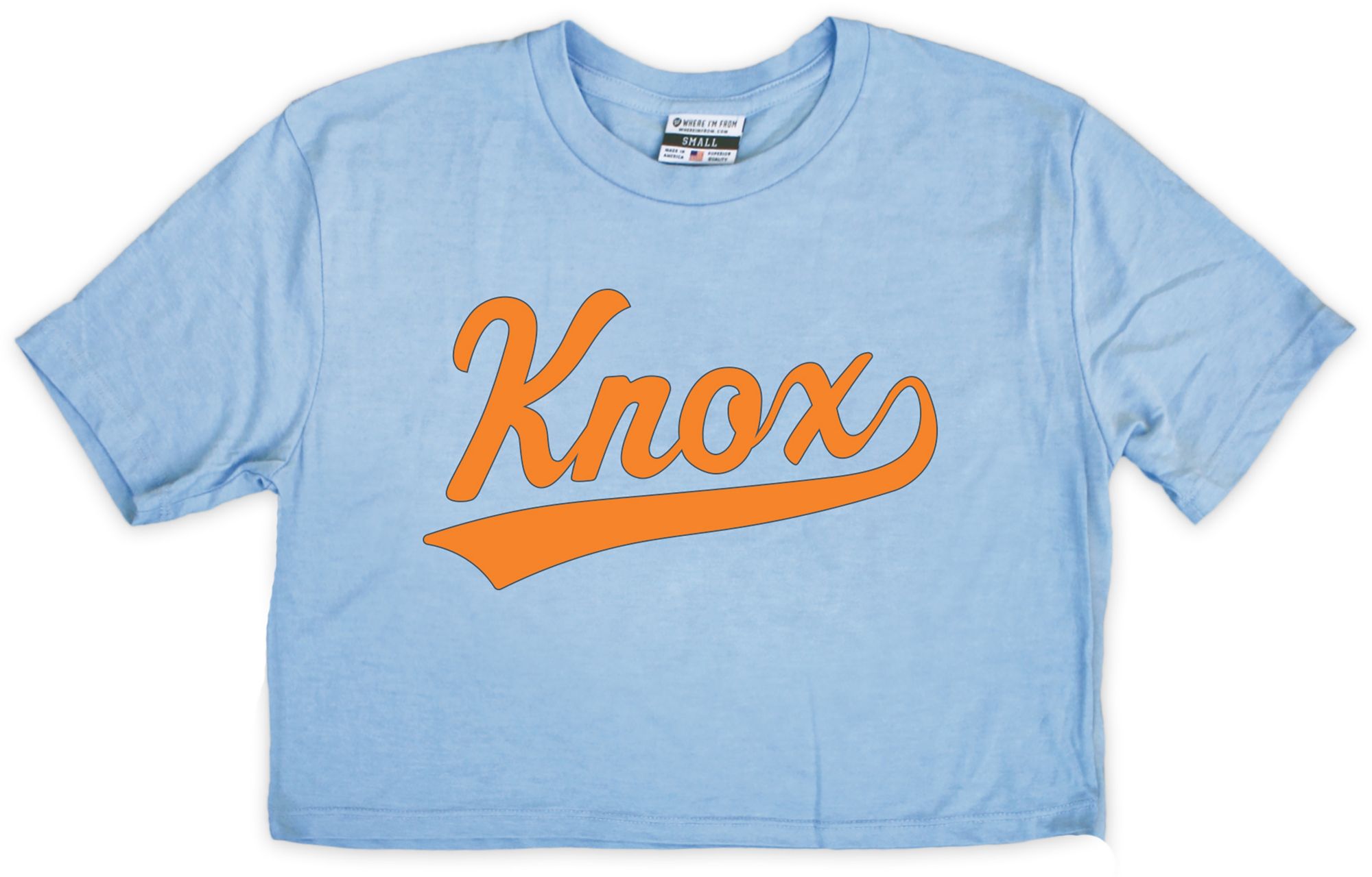 Where I'm From Women's Knoxville Blue Tailsweep Short Sleeve Crop T-Shirt