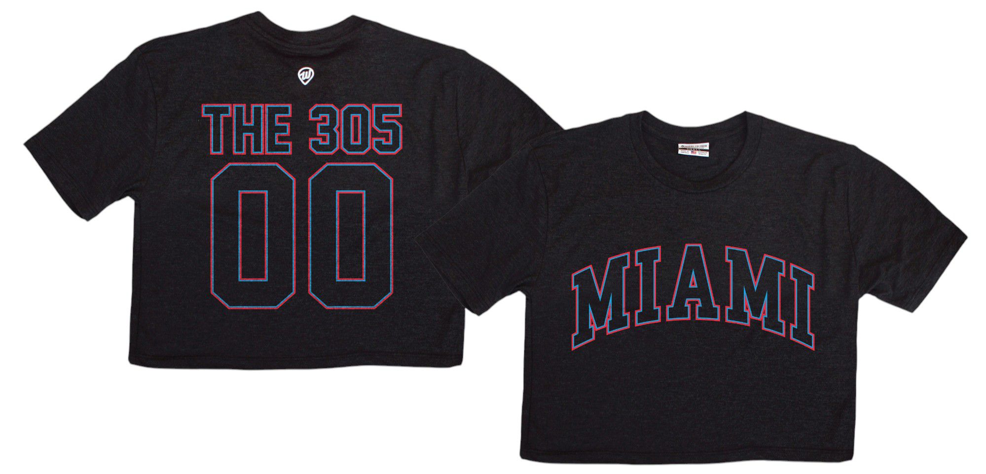 Where I'm From Adult Miami Black 2Sided Cropped T-Shirt