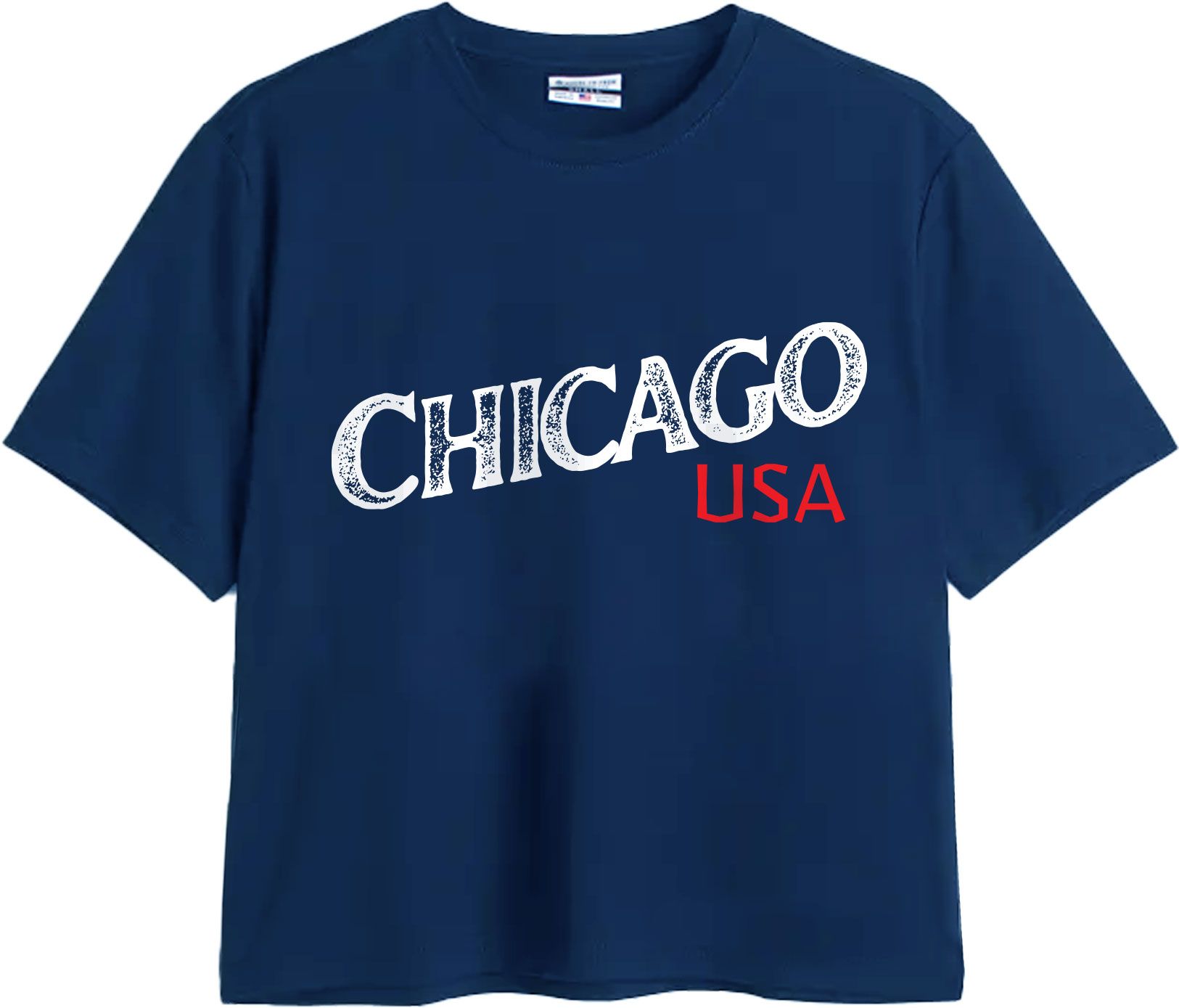 Where I'm From Women's Chicago Navy Easy Script T-Shirt