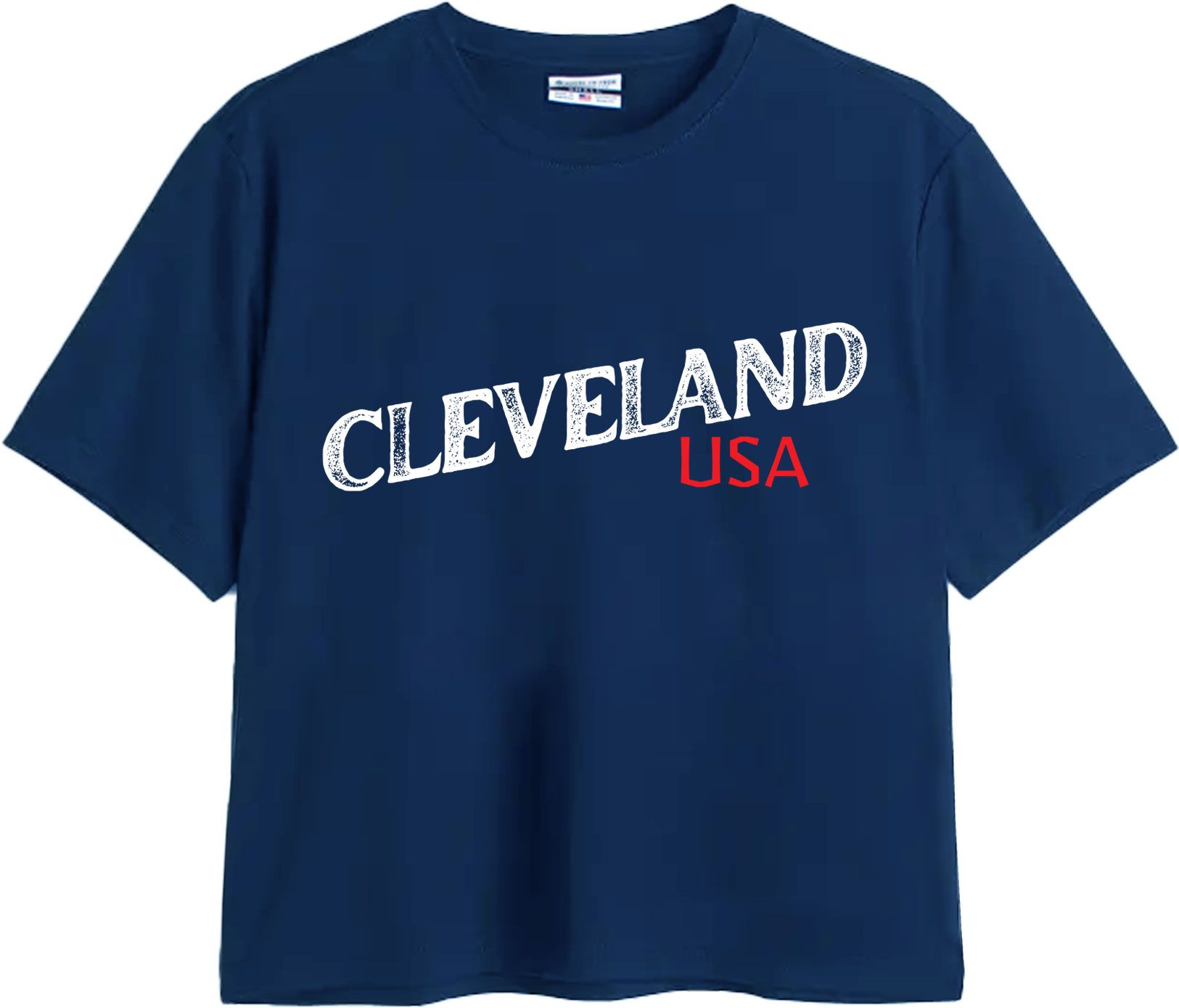Where I'm From Women's Cleveland Navy Easy Script T-Shirt