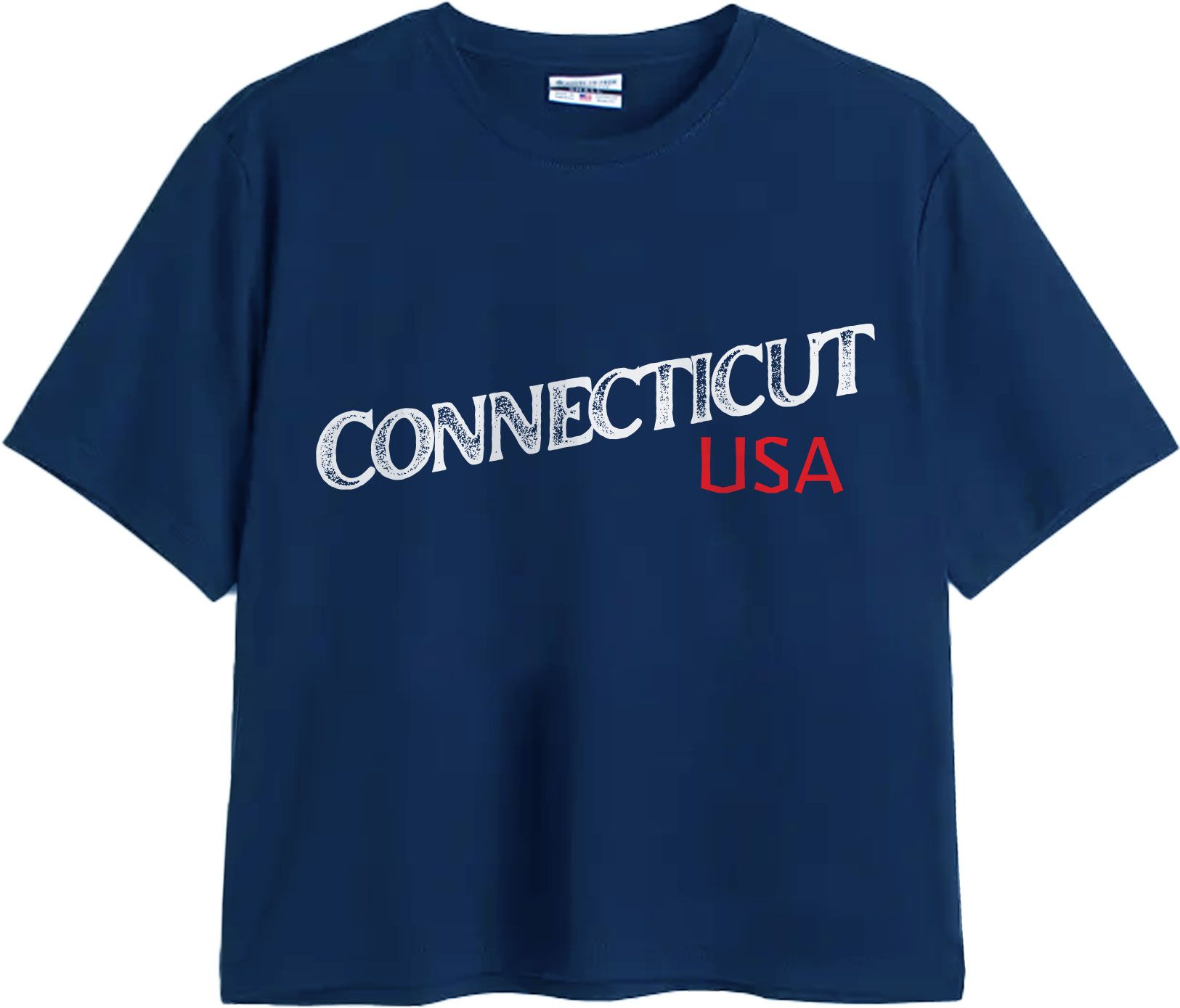 Where I'm From Women's Connecticut Navy Easy Script T-Shirt