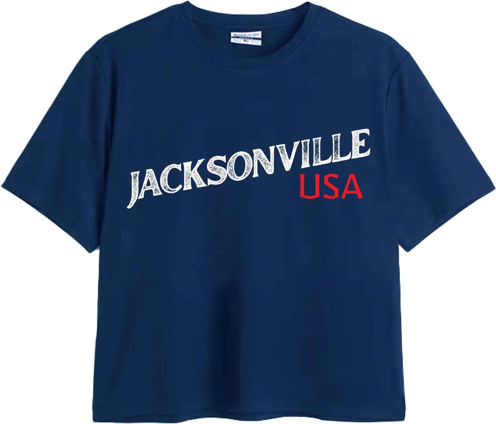 Where I'm From Women's Jacksonville Navy Easy Script T-Shirt