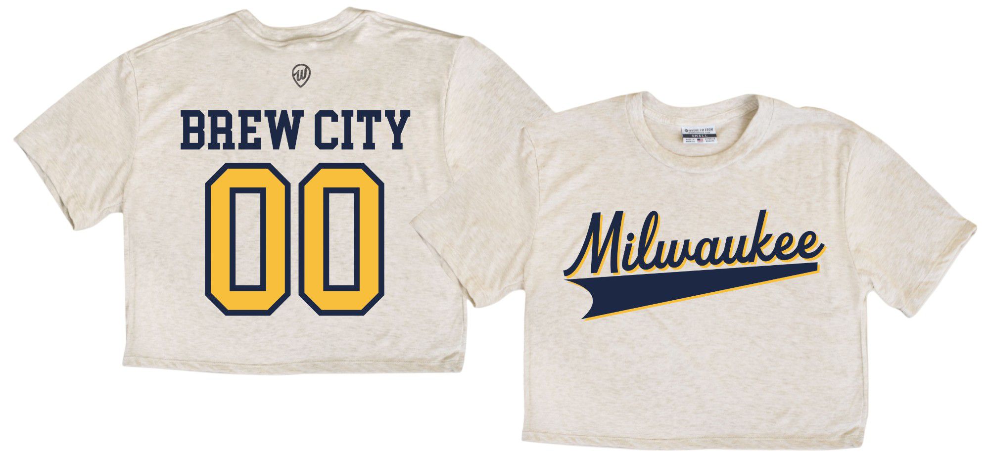 Where I'm From Adult Milwaukee Cream 2Sided Cropped T-Shirt